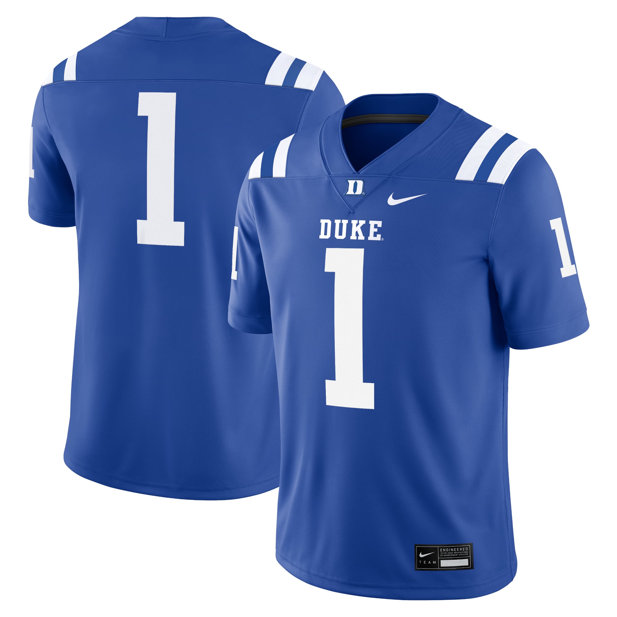#1 Duke Blue Devils Jersey Royal - front and back view