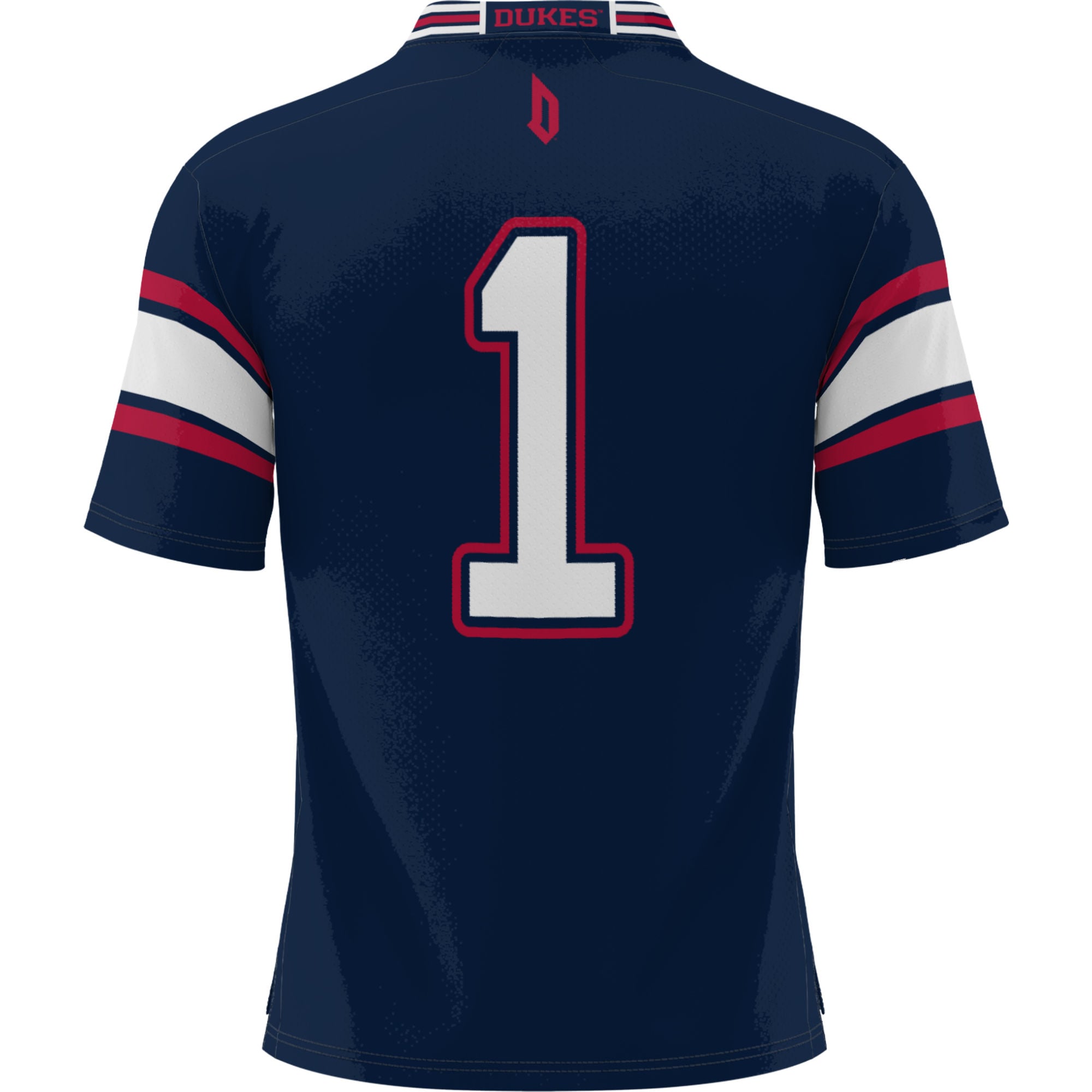 #1 Duquesne Dukes Youth Football Jersey Blue - back view