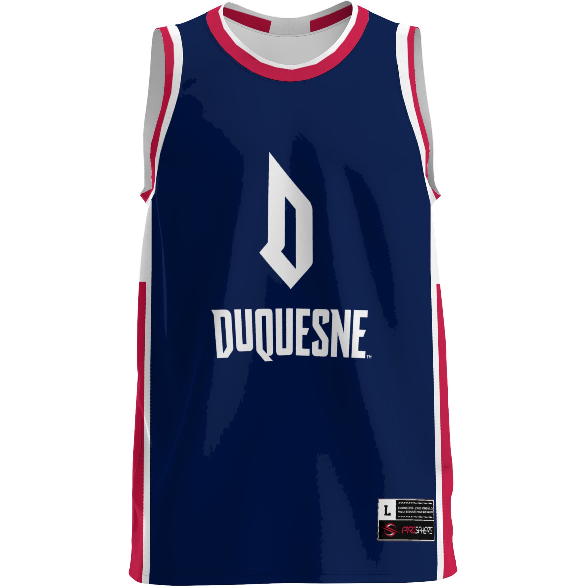 Duquesne Dukes Lightweight Basketball Jersey Blue - front view