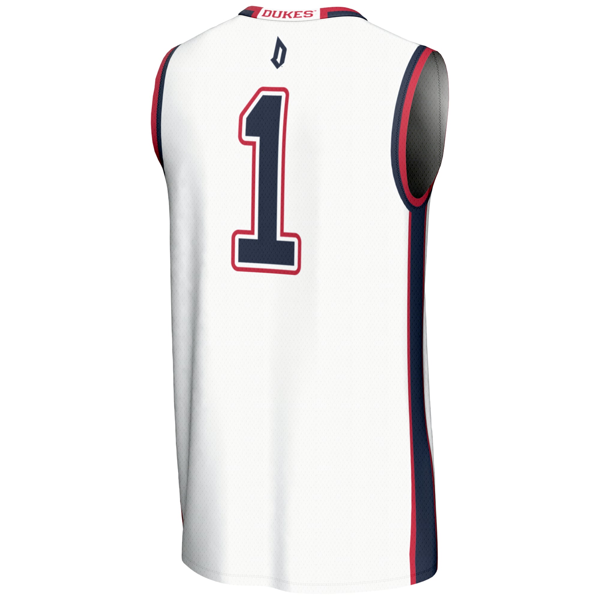 #1 Duquesne Dukes Lightweight Basketball Jersey White - back view