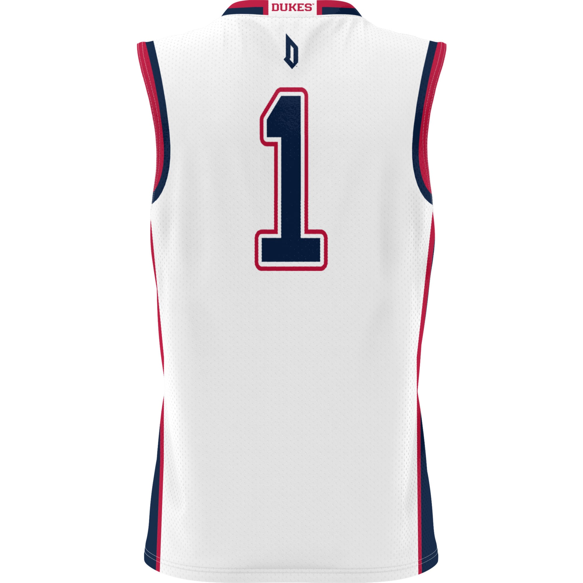 #1 Duquesne Dukes Youth Lightweight Basketball Jersey White - back view