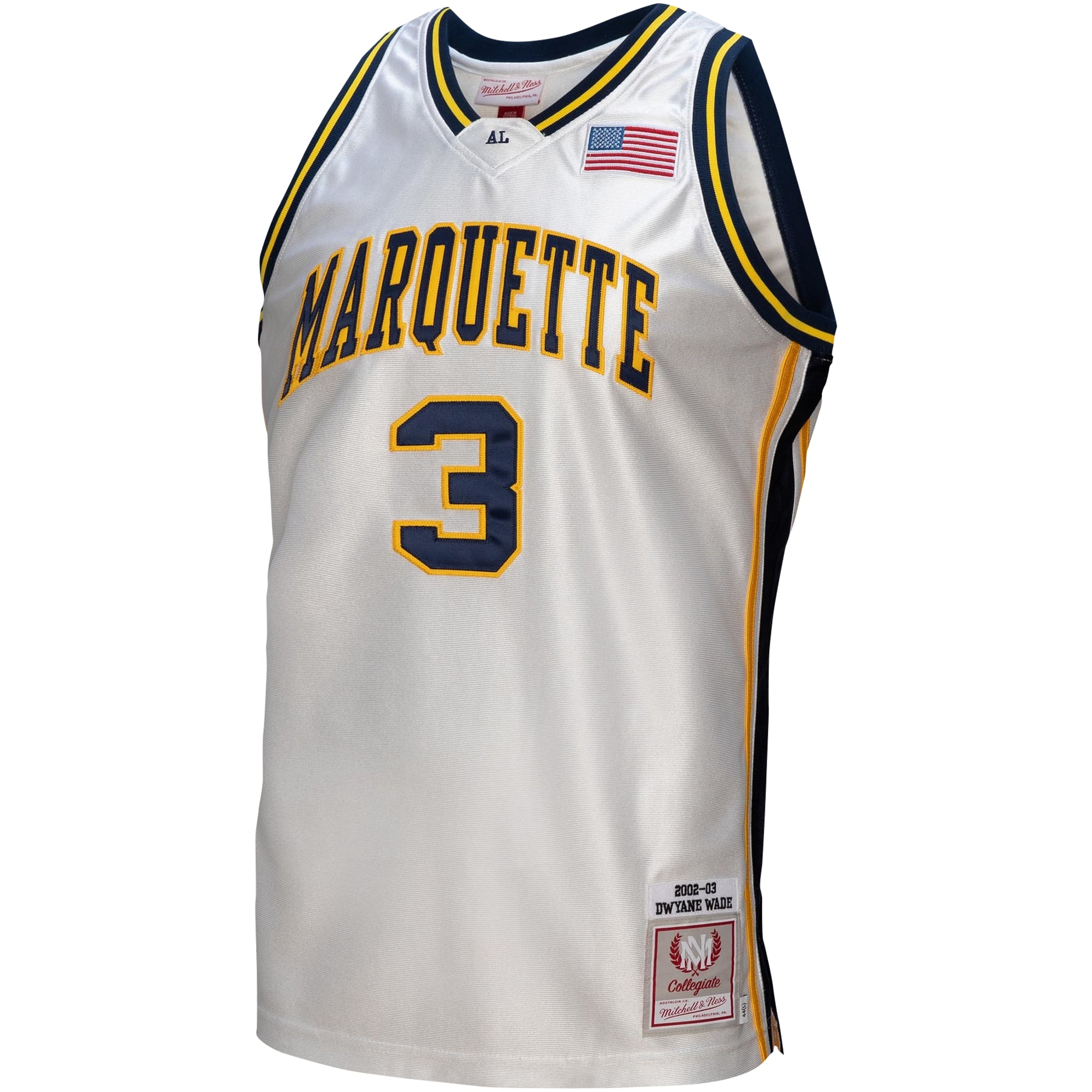 Dwyane Wade Marquette Golden Eagles 2002/03 Jersey White - front view