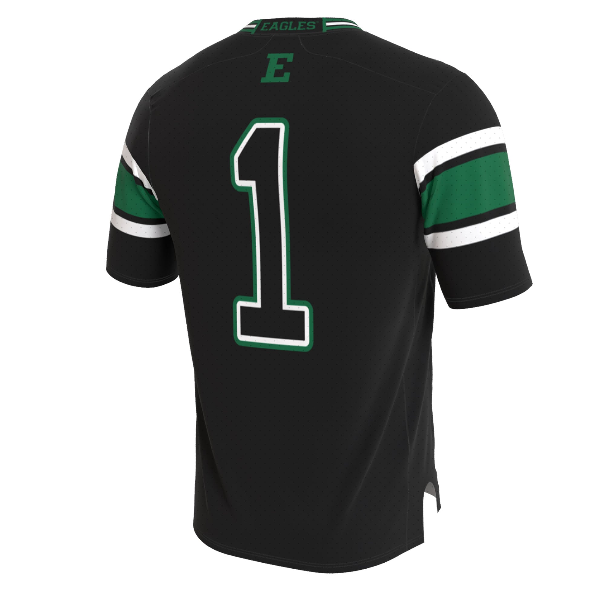 Eastern Michigan Eagles Unisex Lightweight Collegiate Football Blackout Fashion Jersey - back view