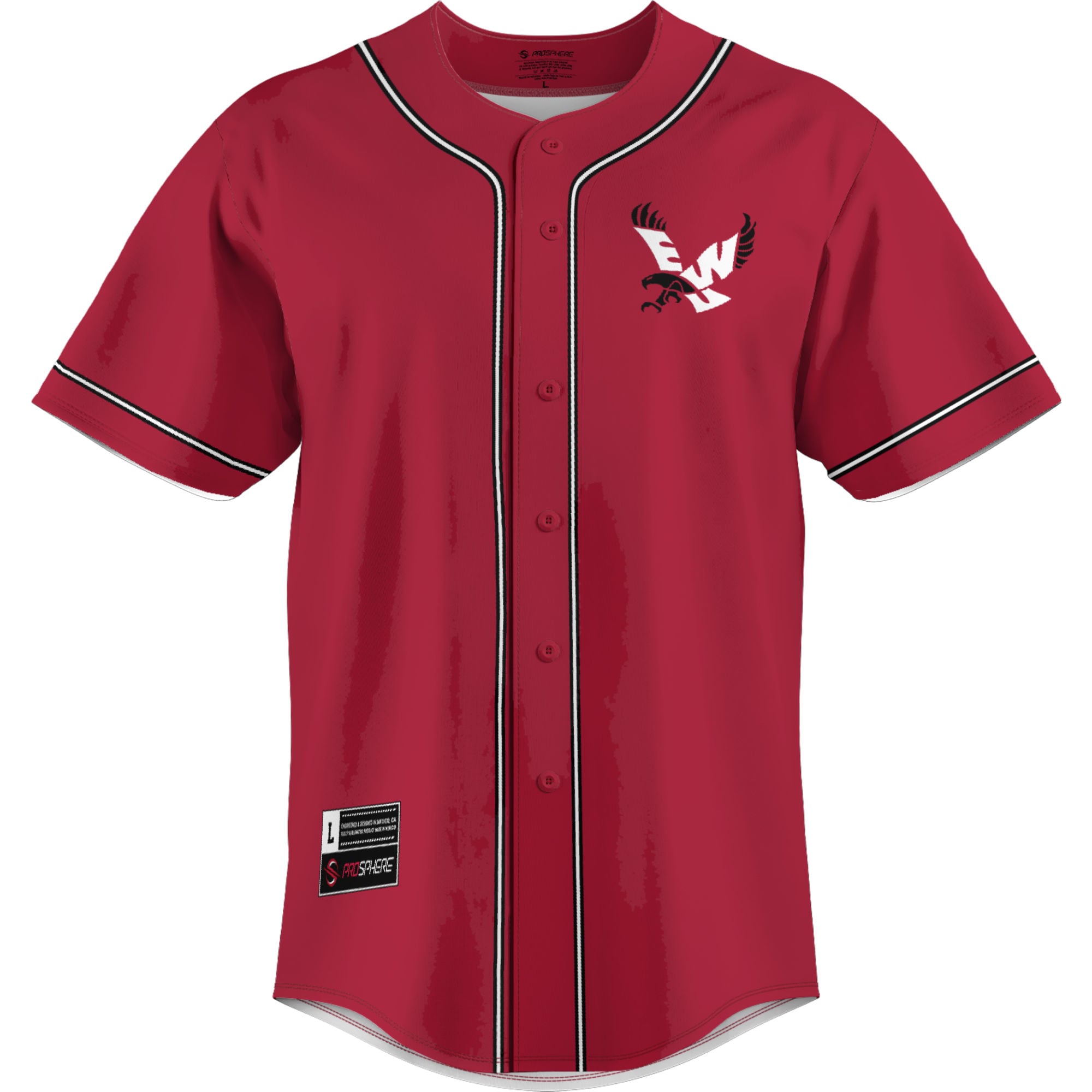 Eastern Washington Eagles Lightweight Baseball Jersey Red - front view