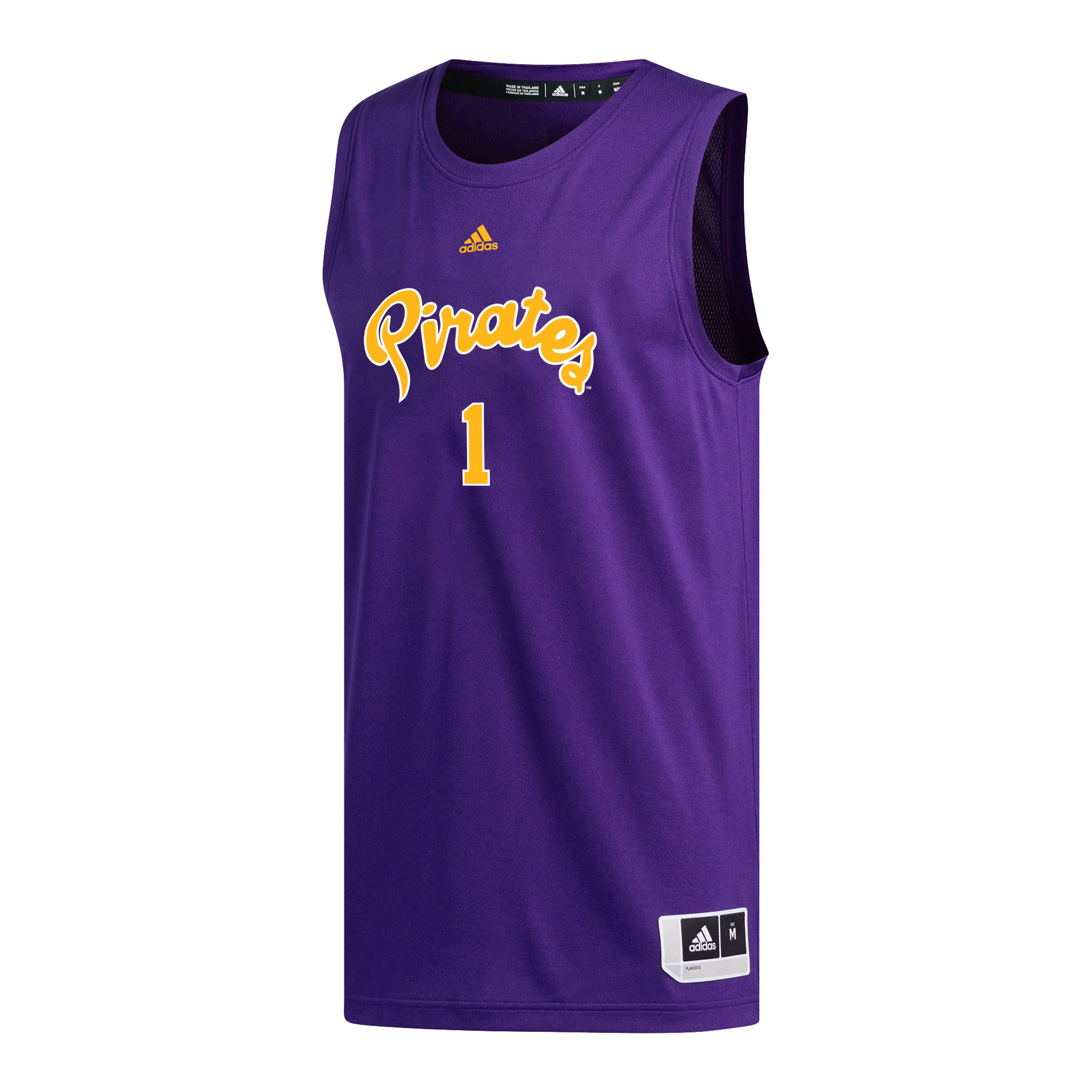 #1 ECU Pirates Basketball Jersey Purple - back view