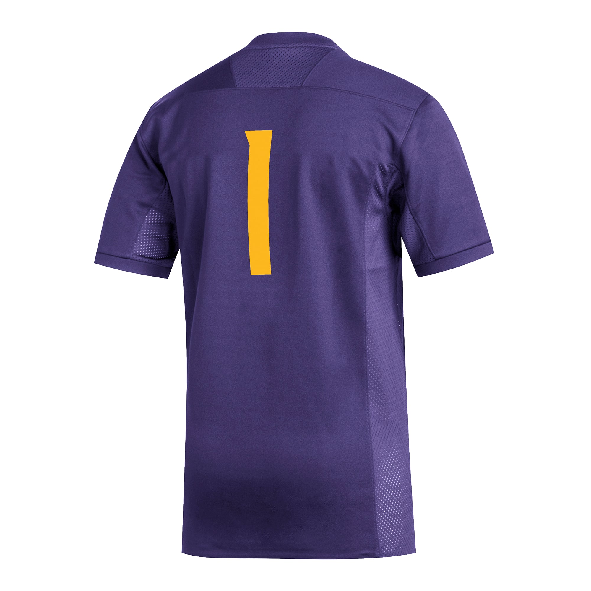 #1 ECU Pirates Football Jersey Purple - back view