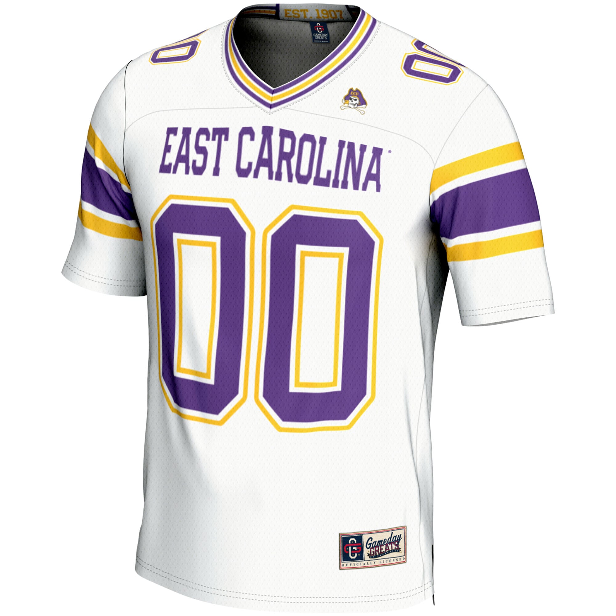 ECU Pirates Football Jersey White - front view