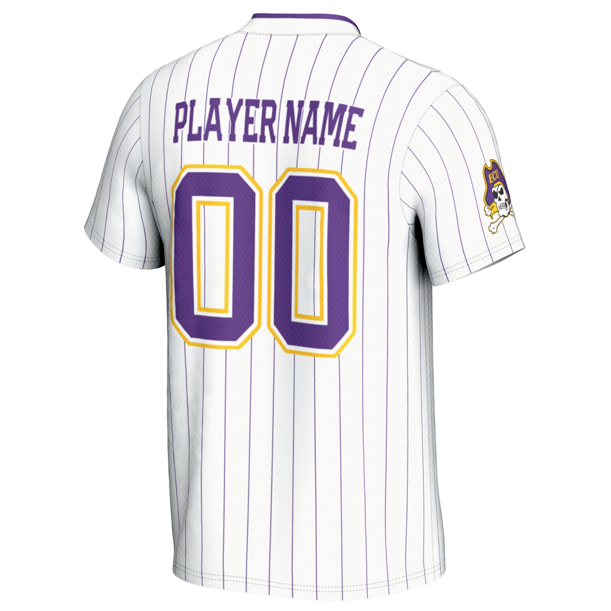 ECU Pirates Unisex Lightweight Softball Jersey White - back view