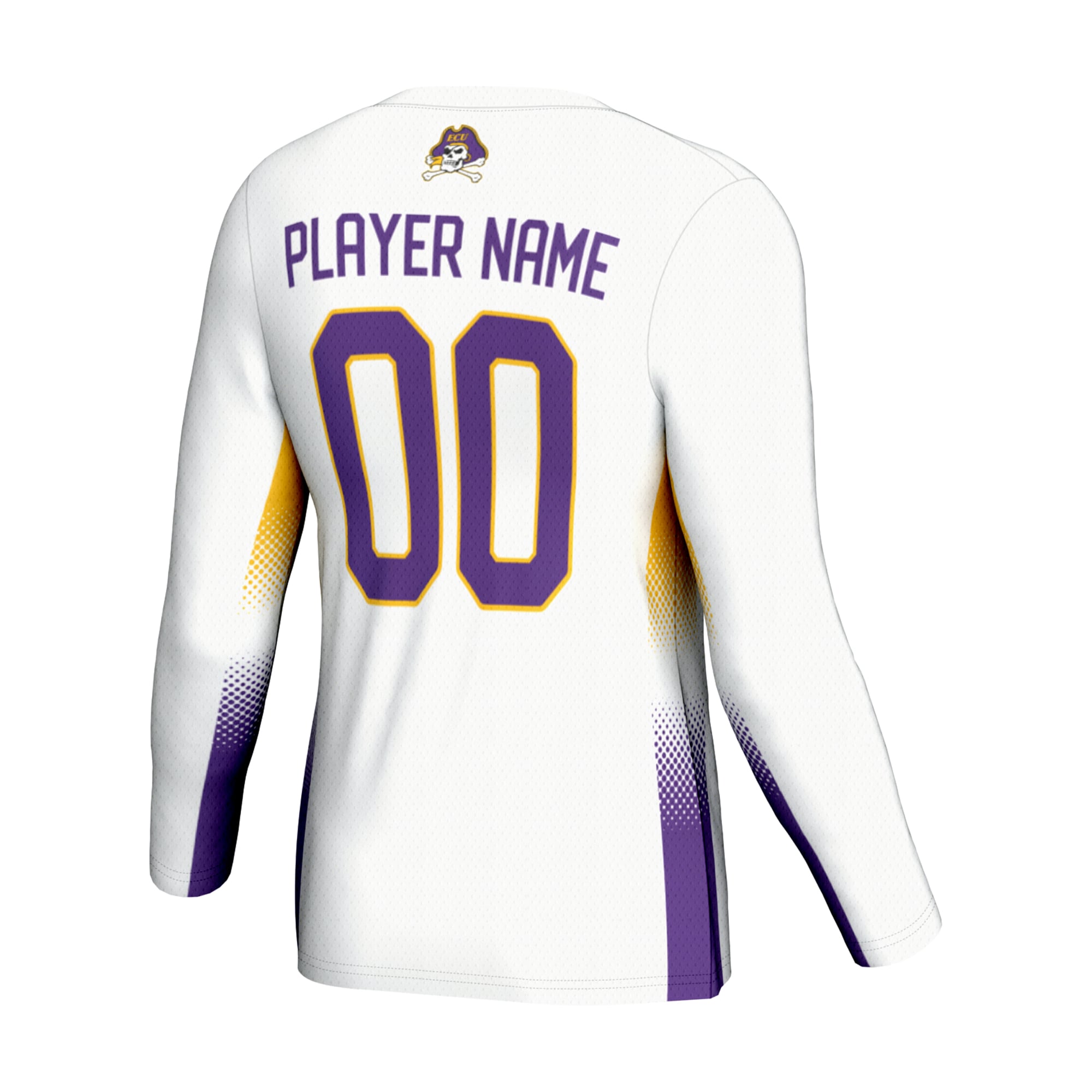 ECU Pirates Unisex Lightweight Volleyball Jersey White - back view