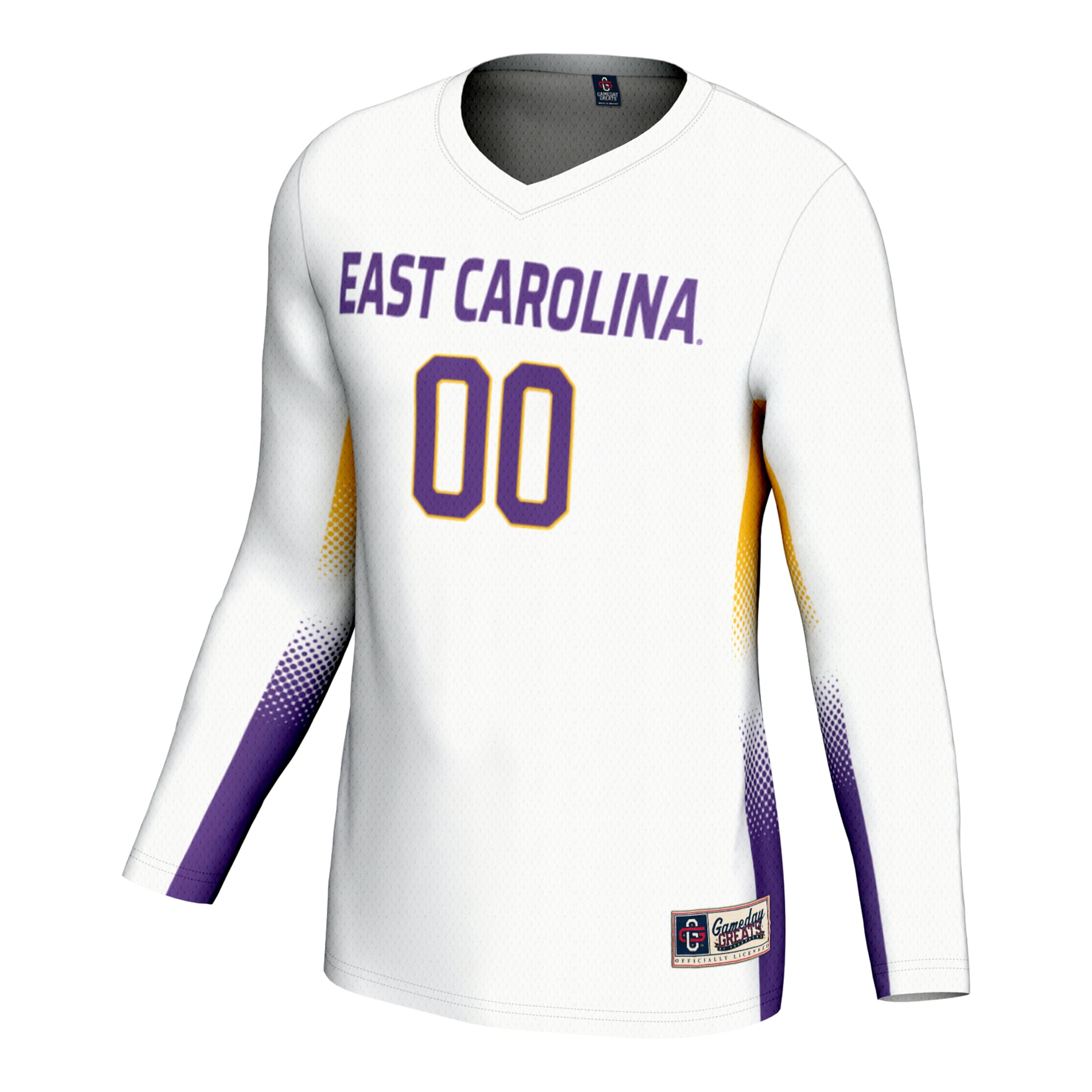 ECU Pirates Unisex Lightweight Volleyball Jersey White - front view