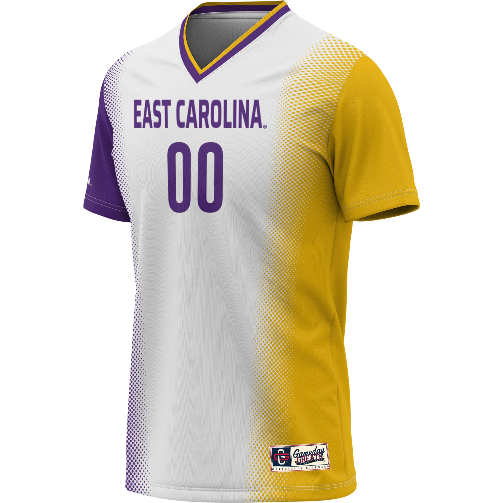 ECU Pirates Youth Lightweight Women's Soccer Jersey White - front view