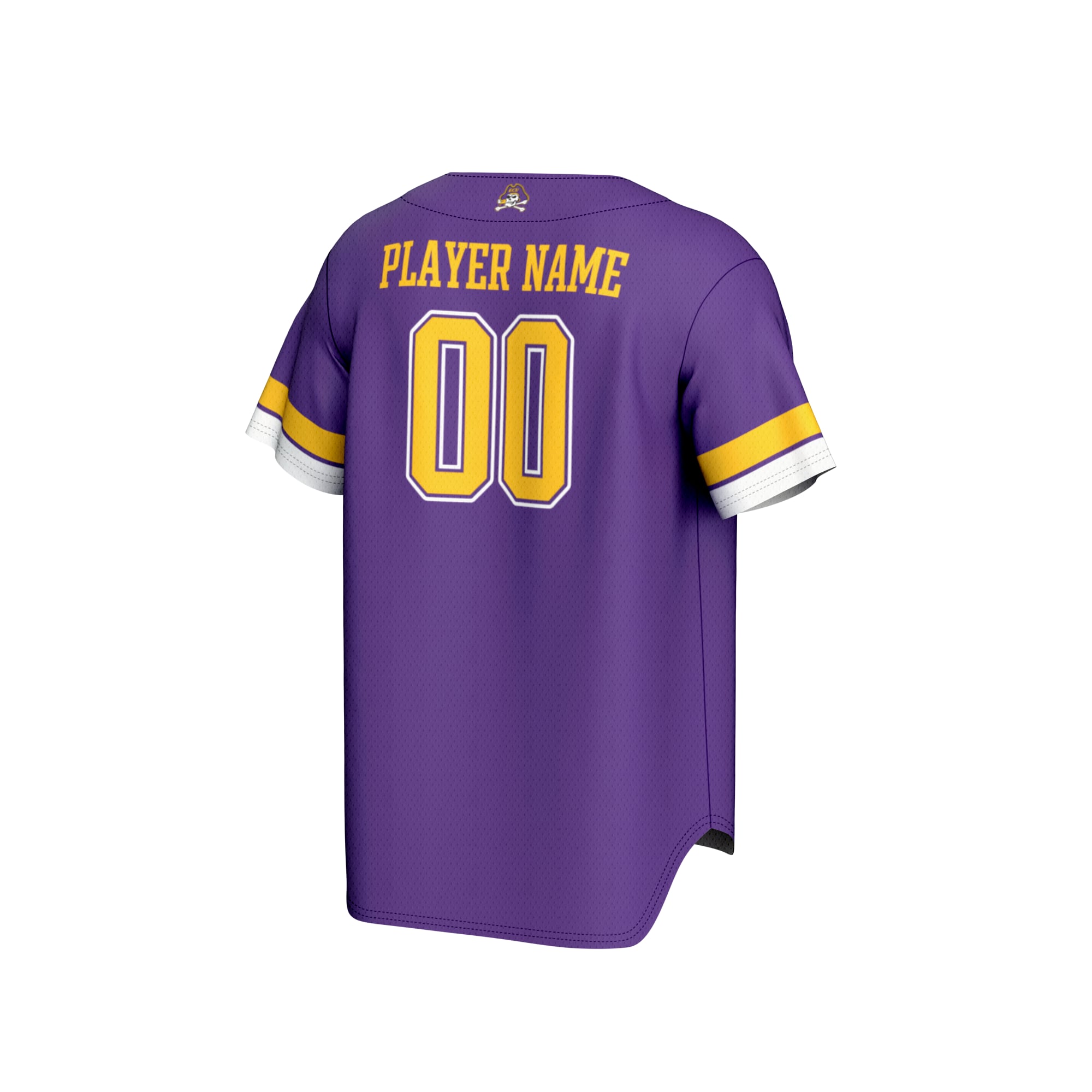 ECU Pirates Youth Lightweight Baseball Jersey Purple - back view