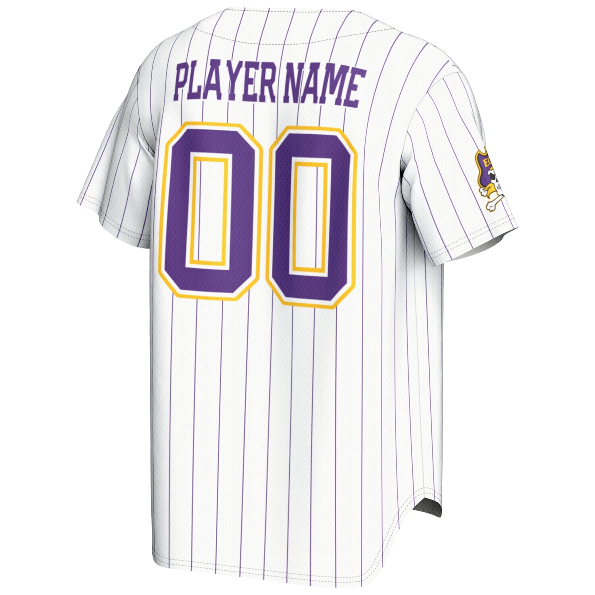 ECU Pirates Youth Lightweight Baseball Jersey White - back view