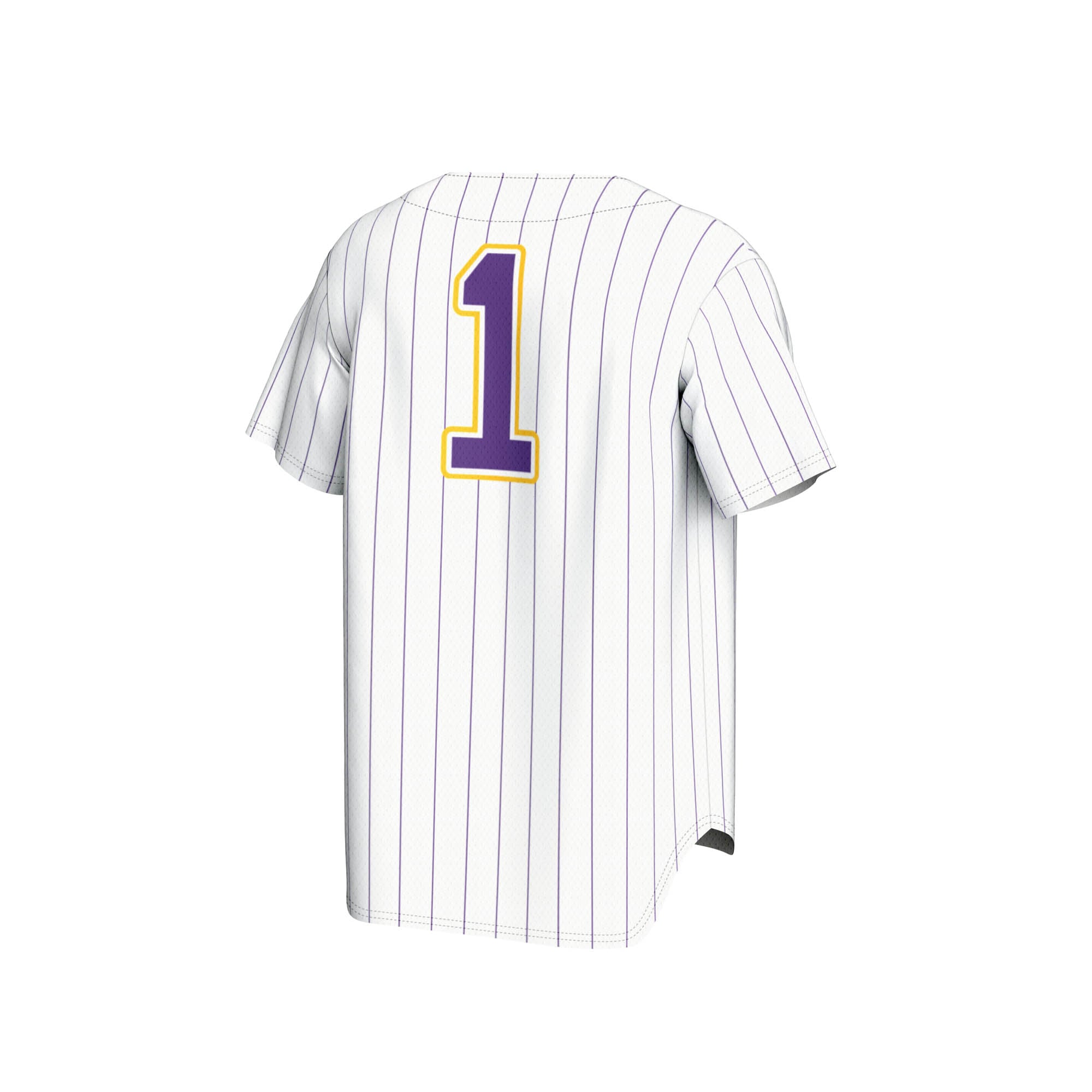 #1 ECU Pirates Youth Lightweight Baseball Jersey White - back view