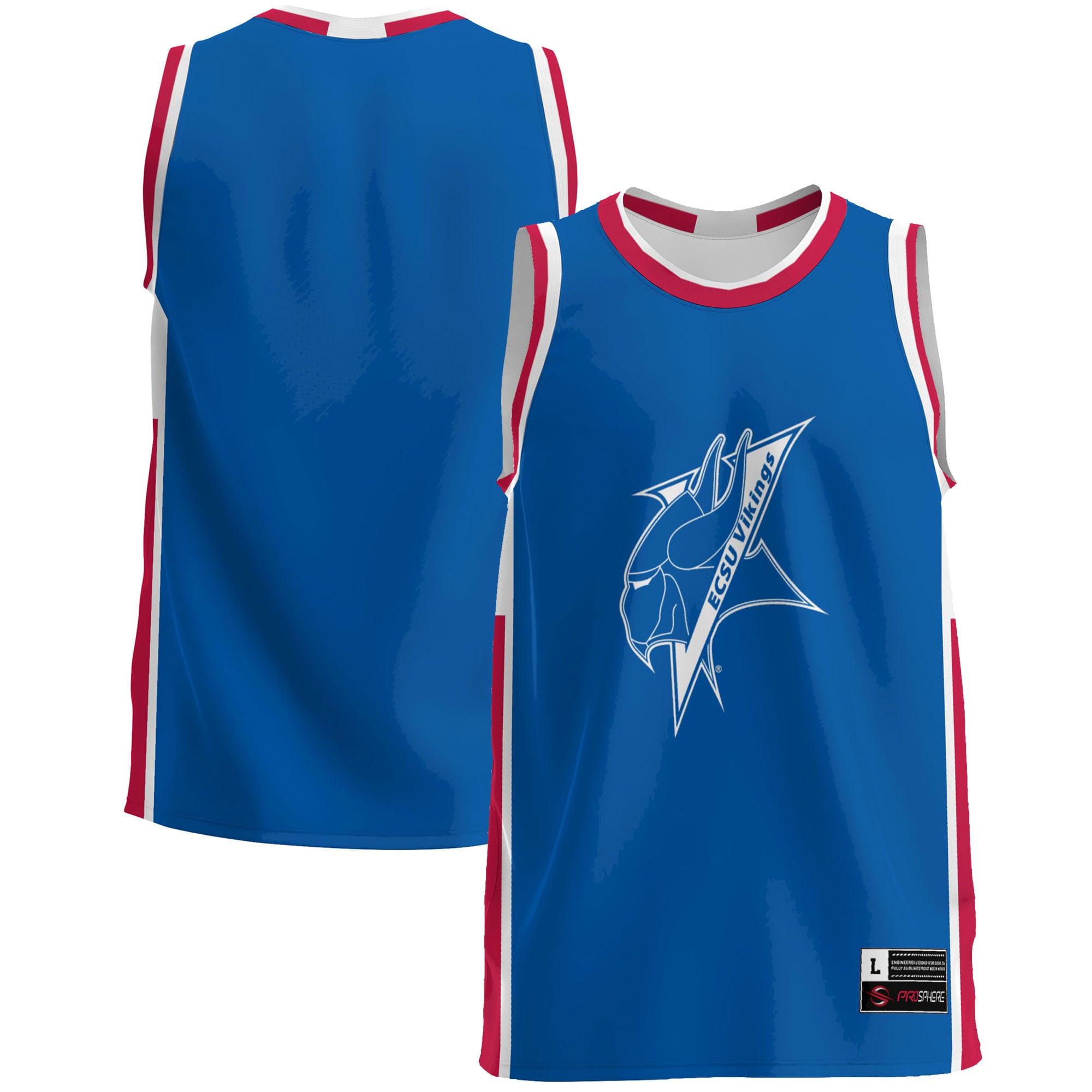 Elizabeth City State University Vikings Lightweight Basketball Jersey Royal - front and back view