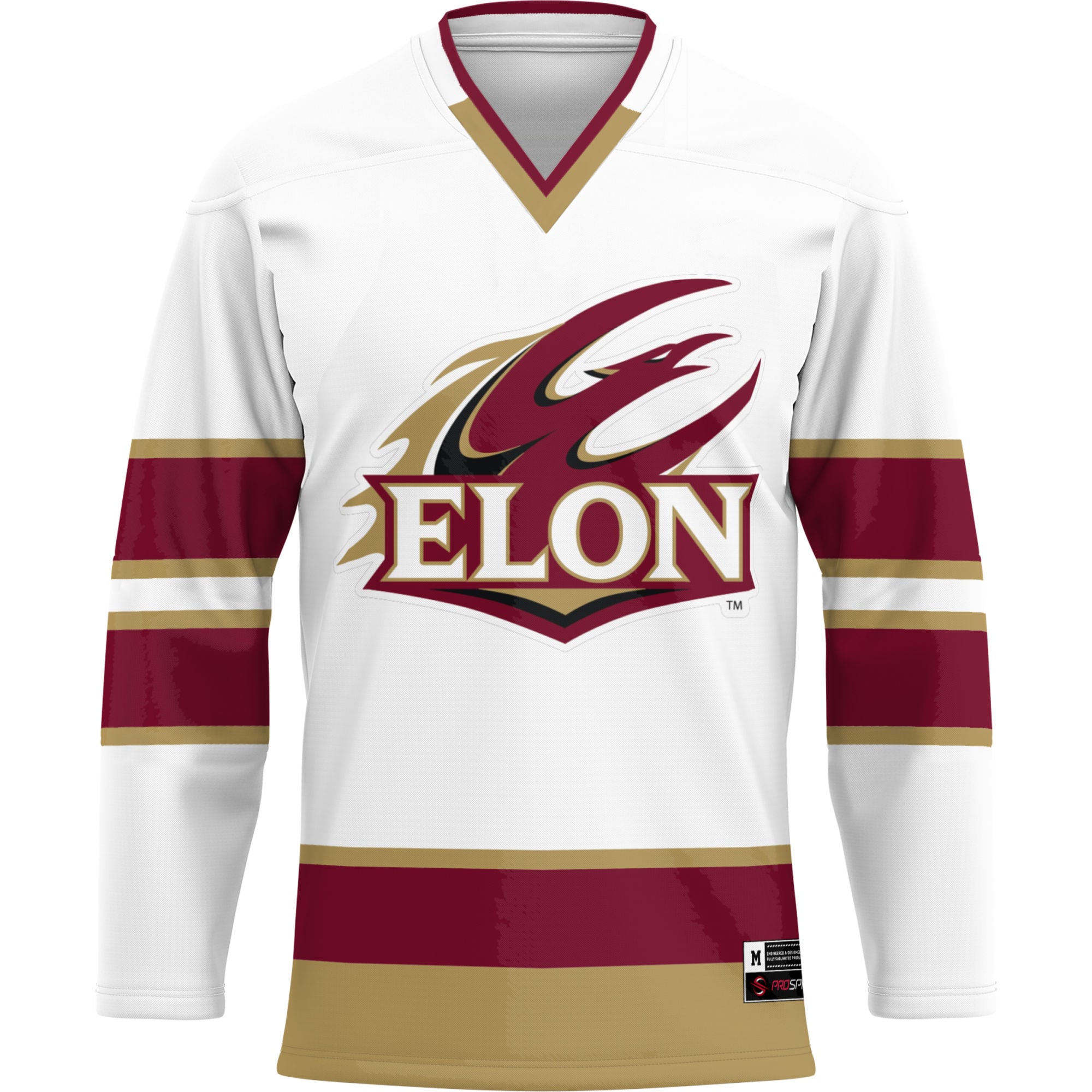 Elon Phoenix Hockey Jersey White - front view