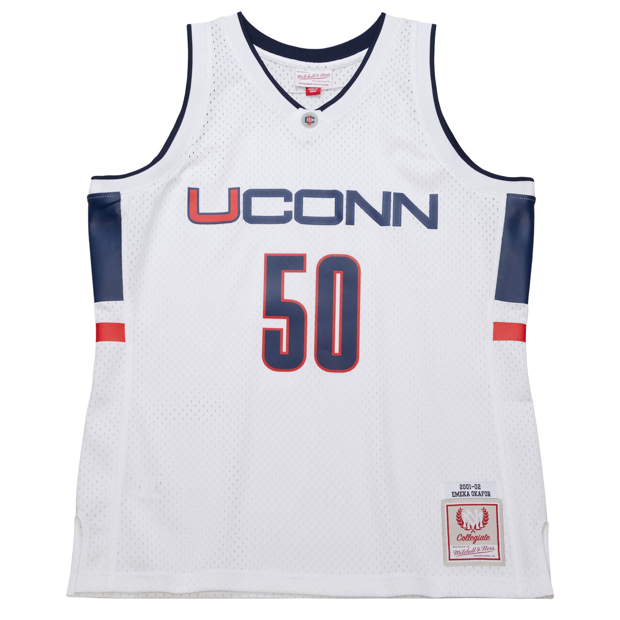 Emeka Okafor UConn Huskies 2001/02 Jersey White - front view