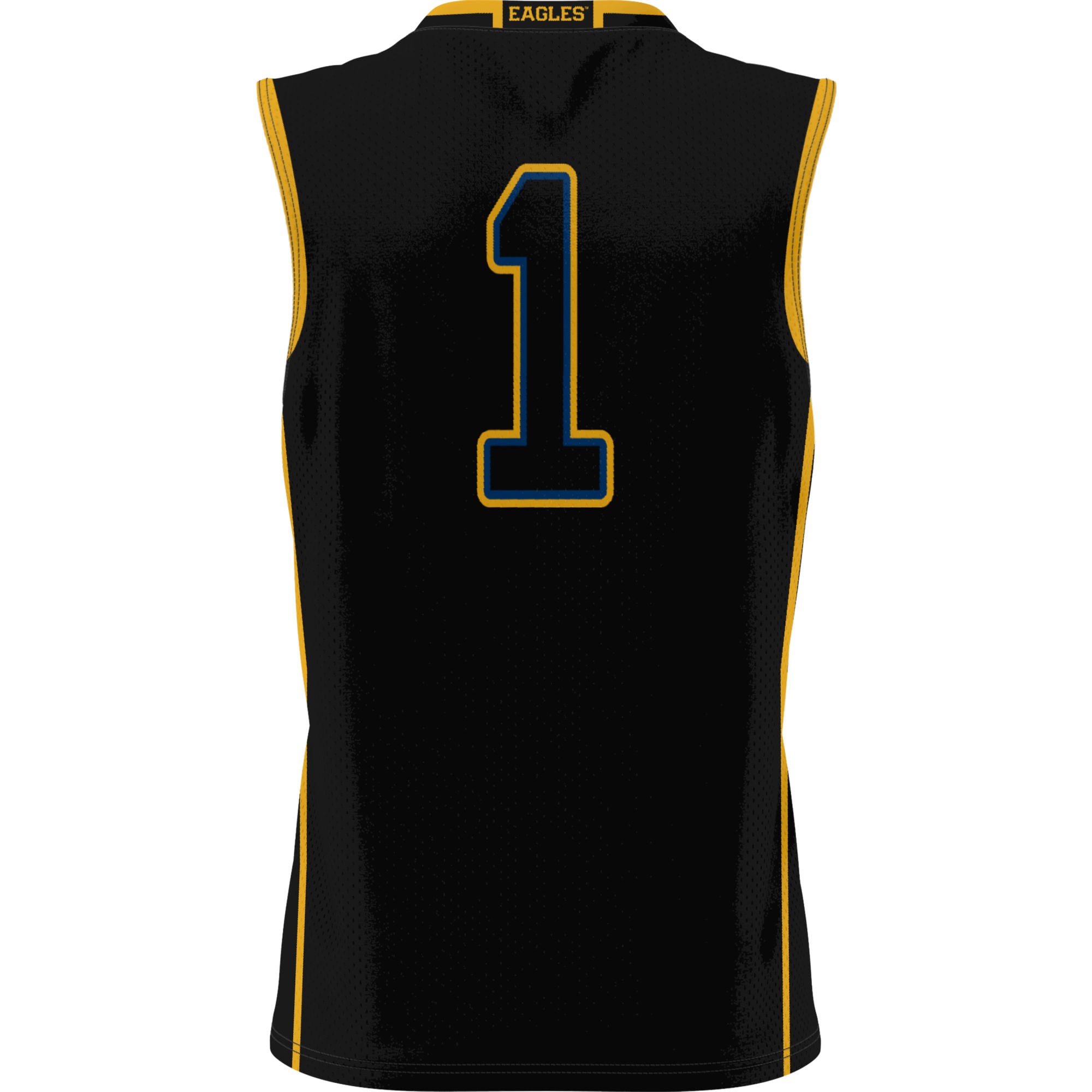 #1 Emory Eagles Unisex Lightweight Basketball Jersey Black - back view