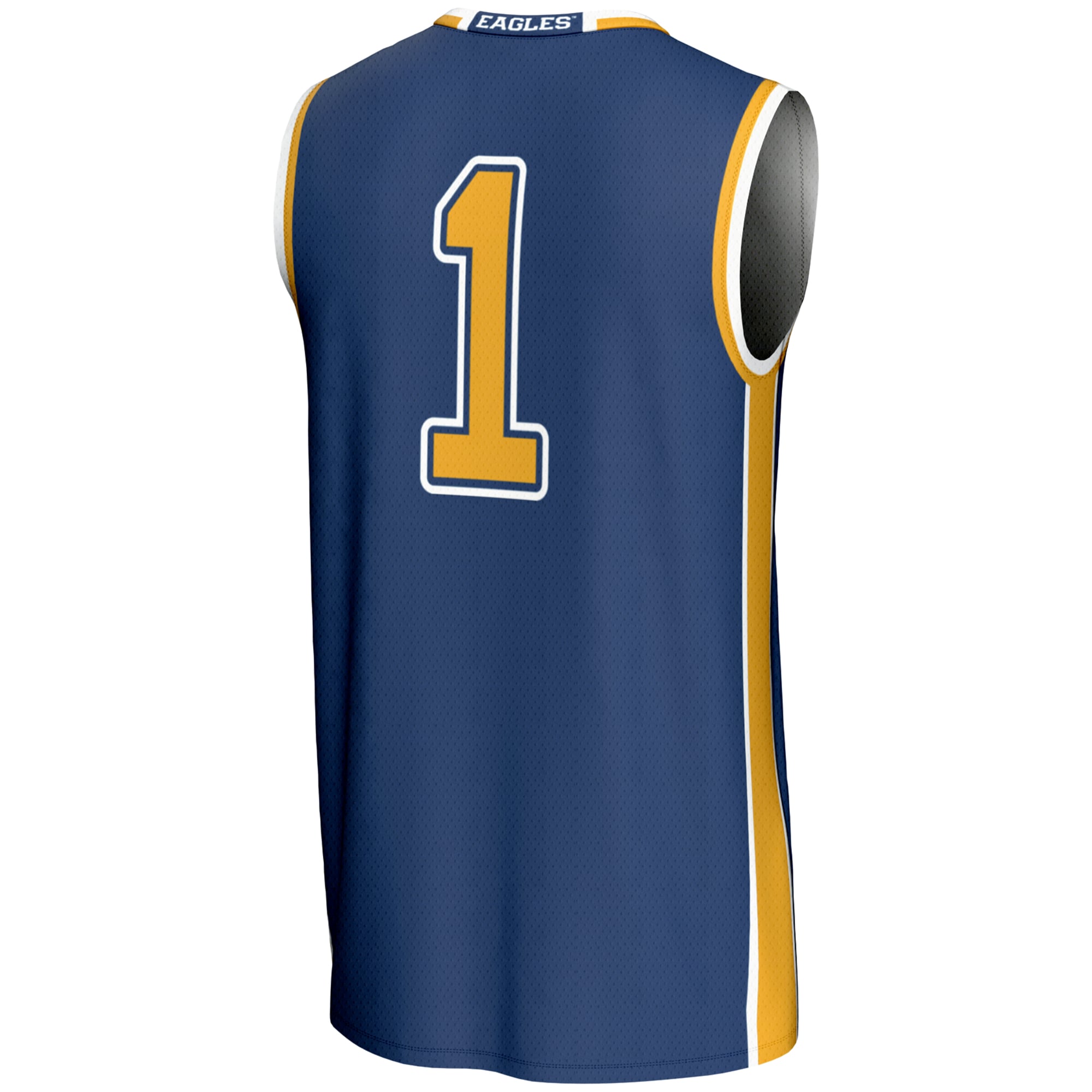 #1 Emory Eagles Unisex Lightweight Basketball Jersey Blue - back view