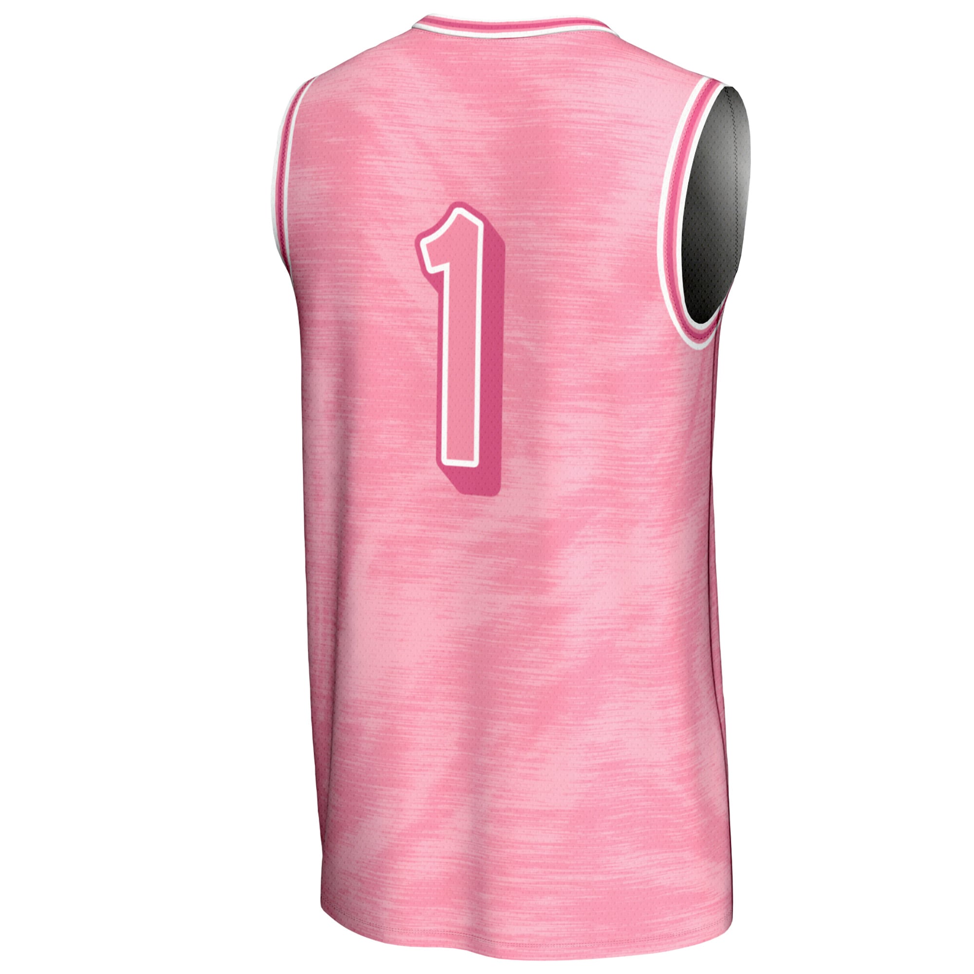#1 Emory Eagles Unisex Lightweight Basketball Jersey Pink - back view