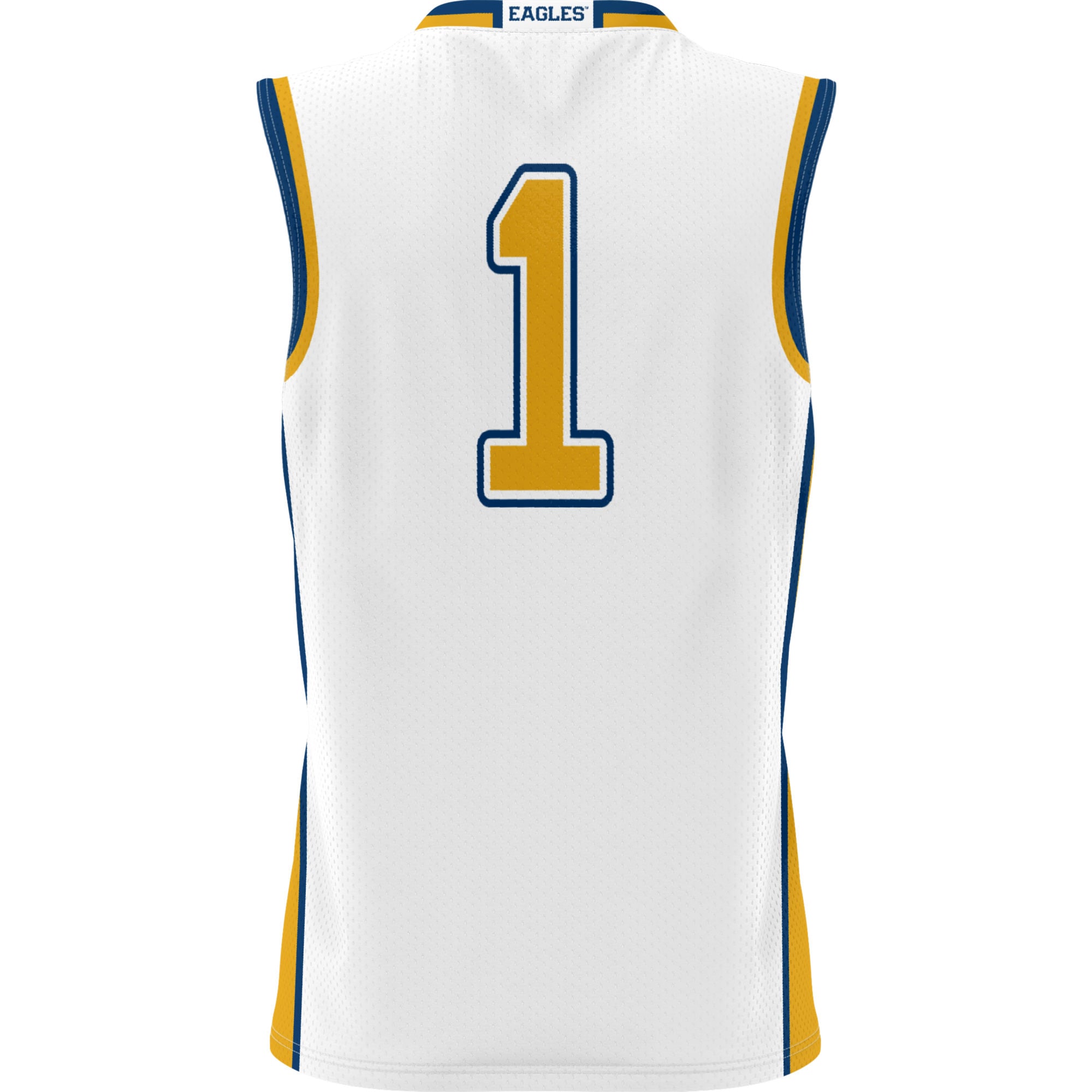#1 Emory Eagles Unisex Lightweight Basketball Jersey White - back view