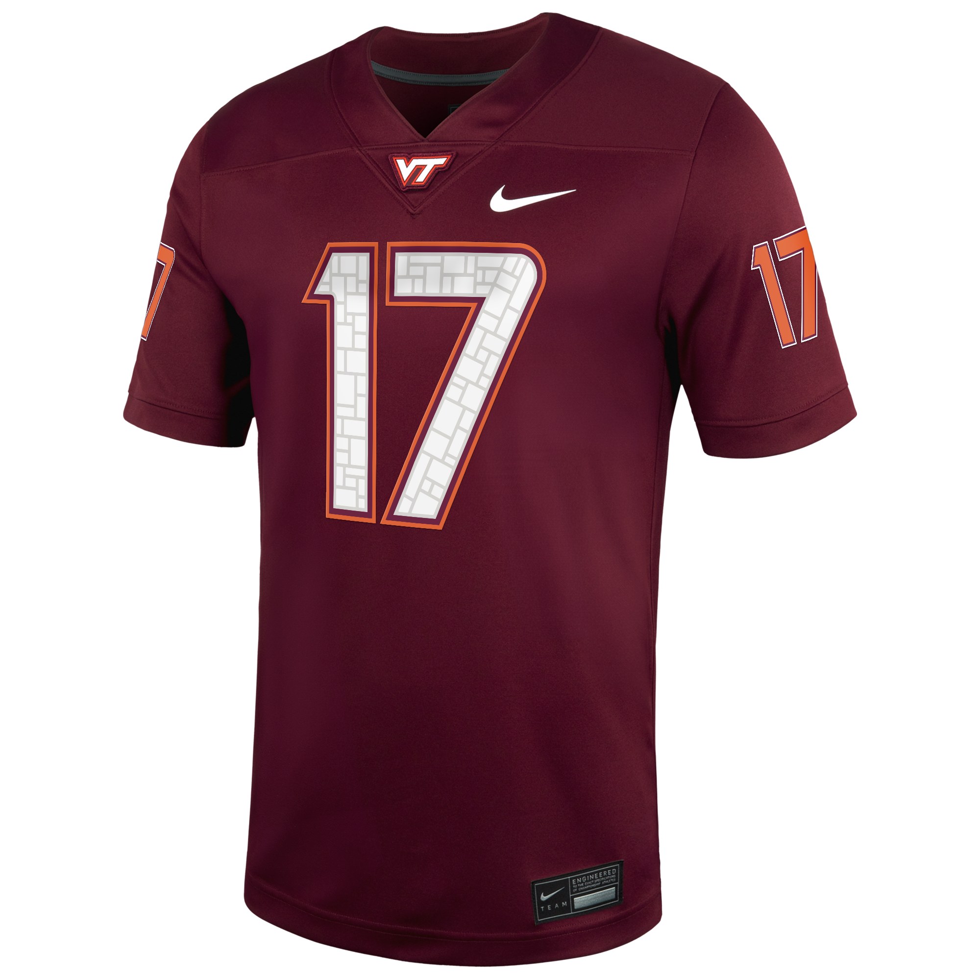 Ethan Grunkemeyer Virginia Tech Hokies Home Jersey Maroon - front view