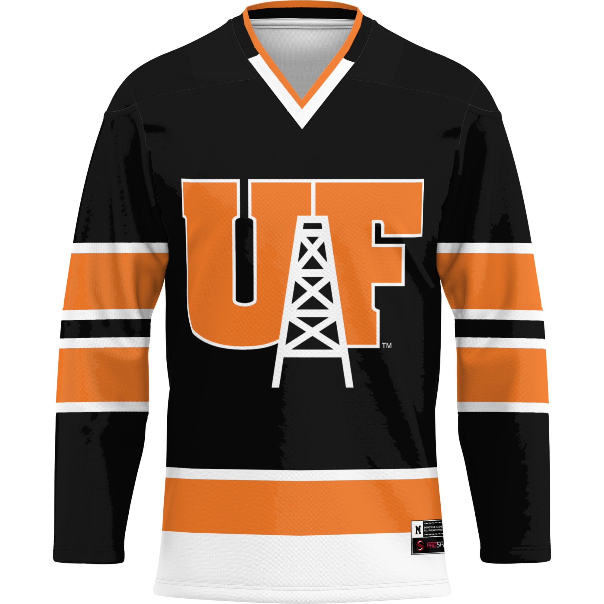 Findlay Oilers Youth Hockey Jersey Black - front view