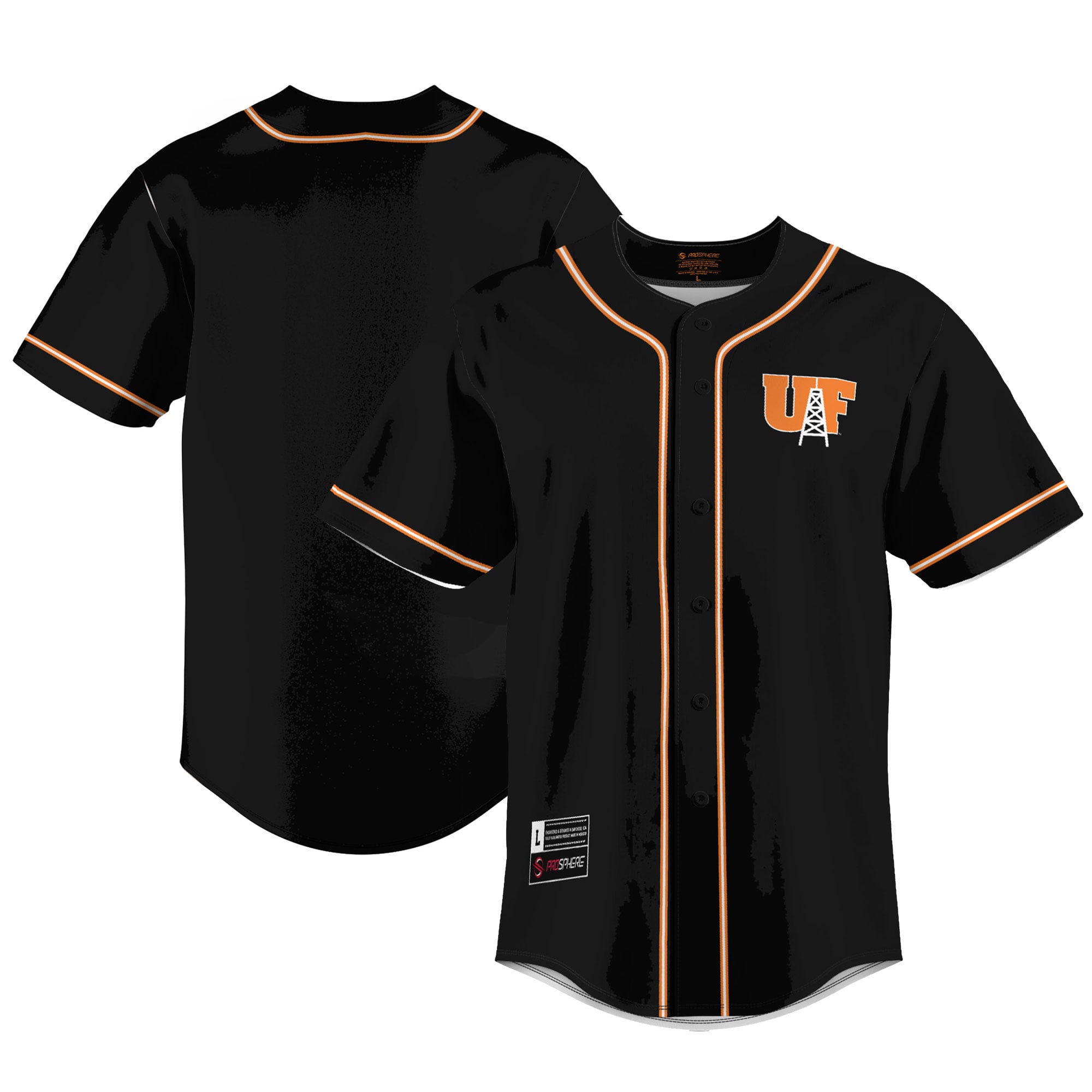 Findlay Oilers Youth Lightweight Baseball Jersey Black - front and back view