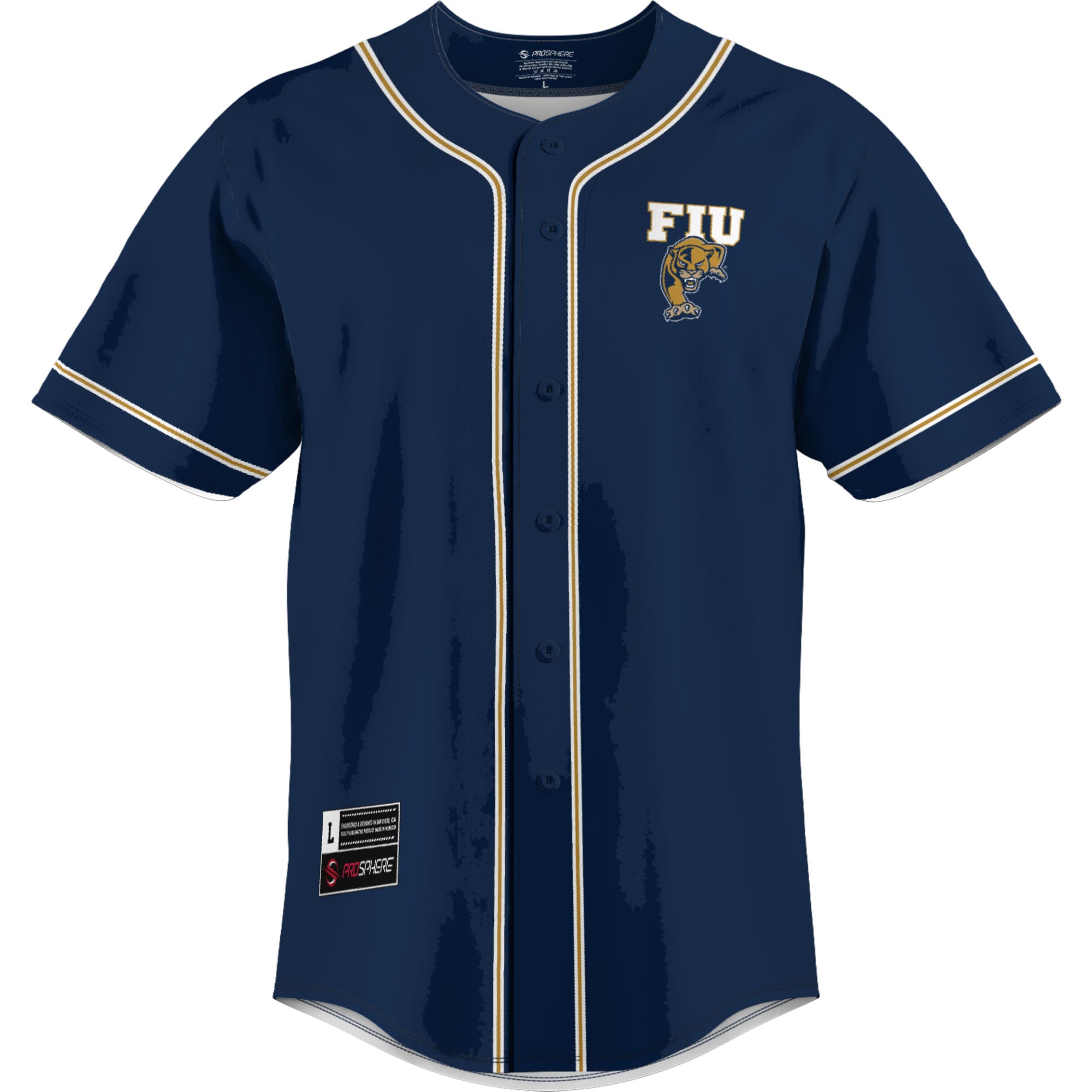 FIU Panthers Lightweight Baseball Jersey Blue - front view