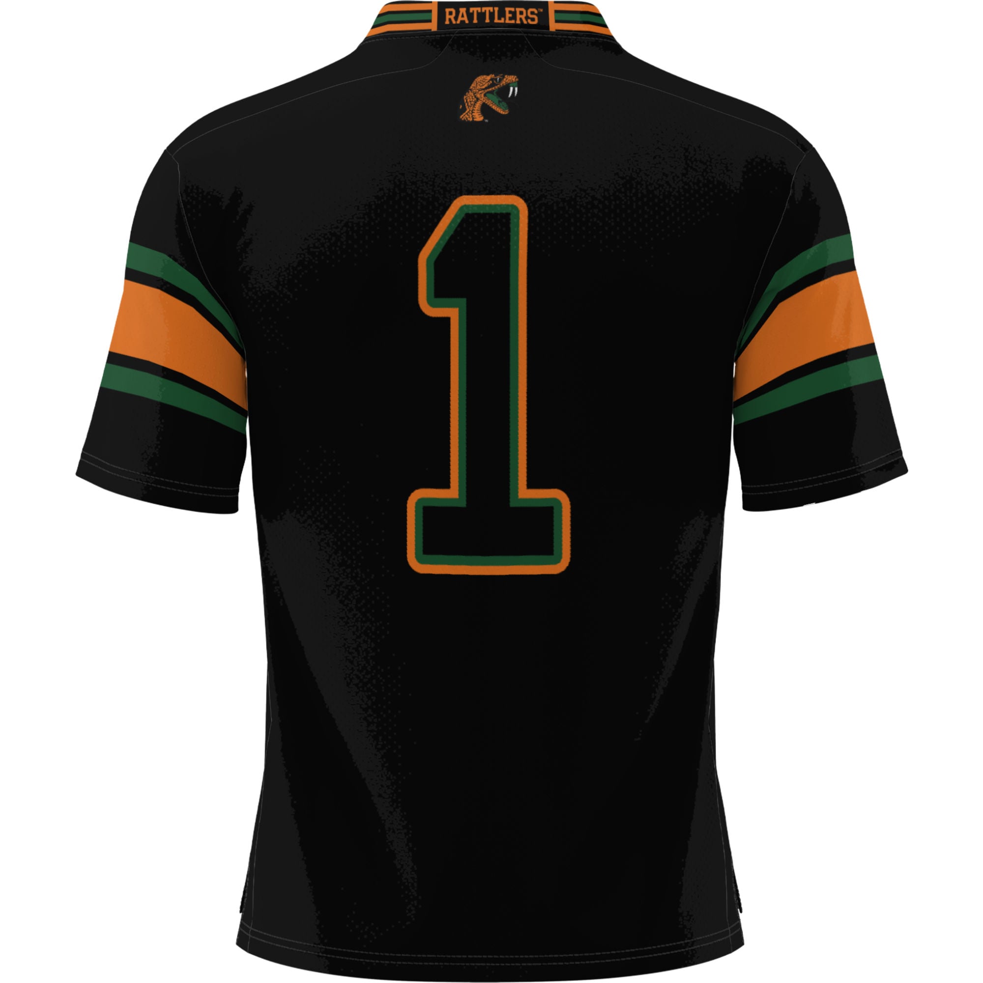 #1 Florida A&M Rattlers Football Jersey Black - back view