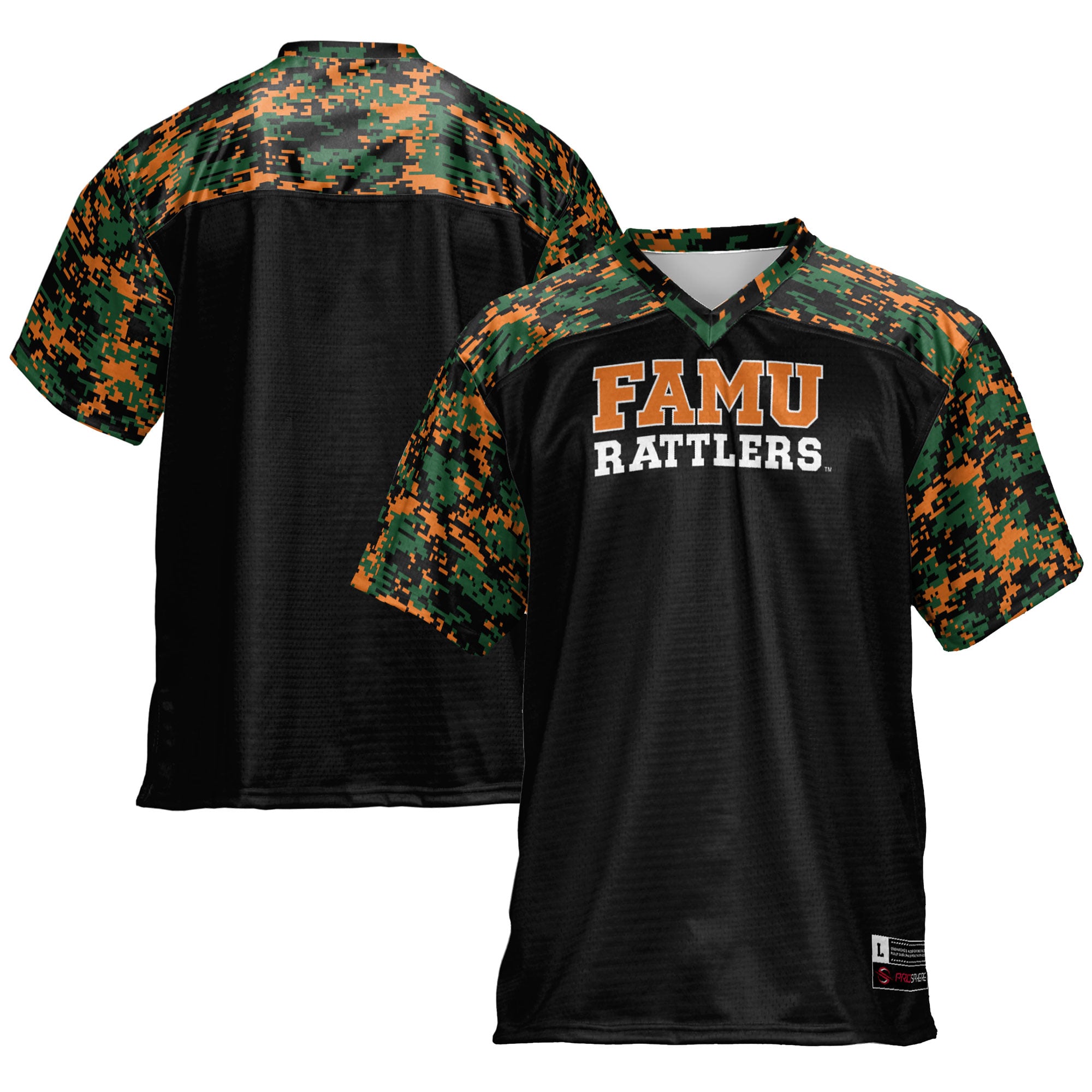 Florida A&M Rattlers Football Jersey Black - front and back view