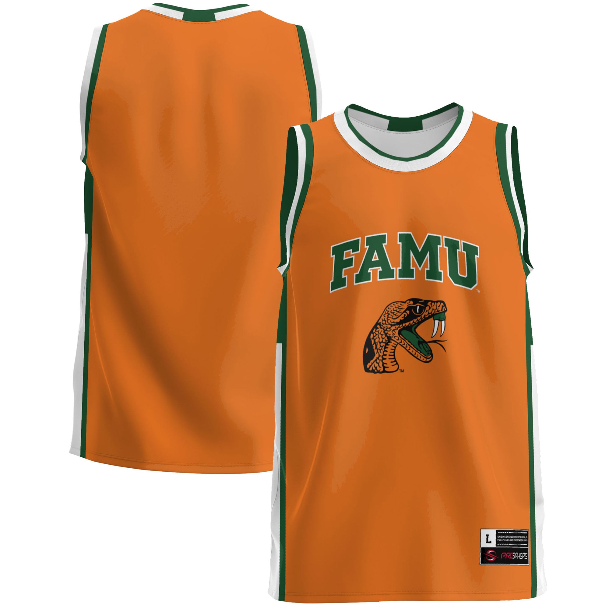 Florida A&M Rattlers Lightweight Basketball Jersey Green - front and back view