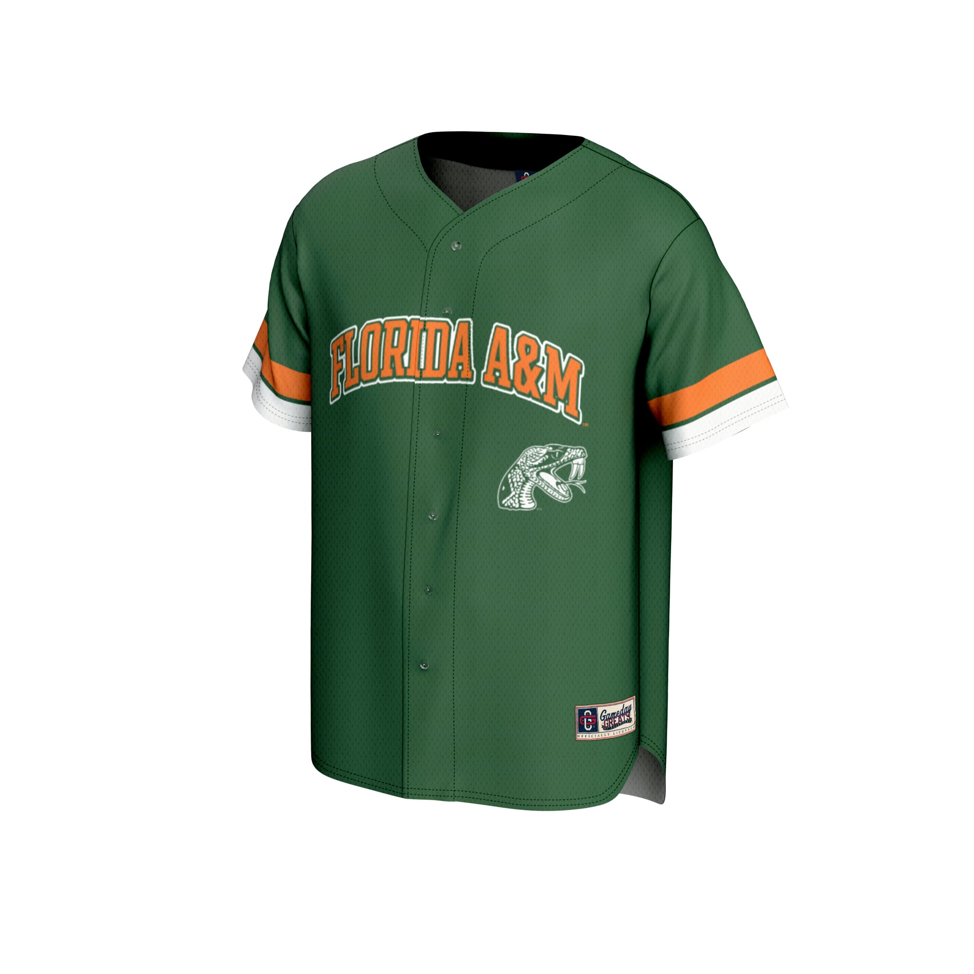 Florida A&M Rattlers Unisex Spirit Baseball Jersey Green - front view