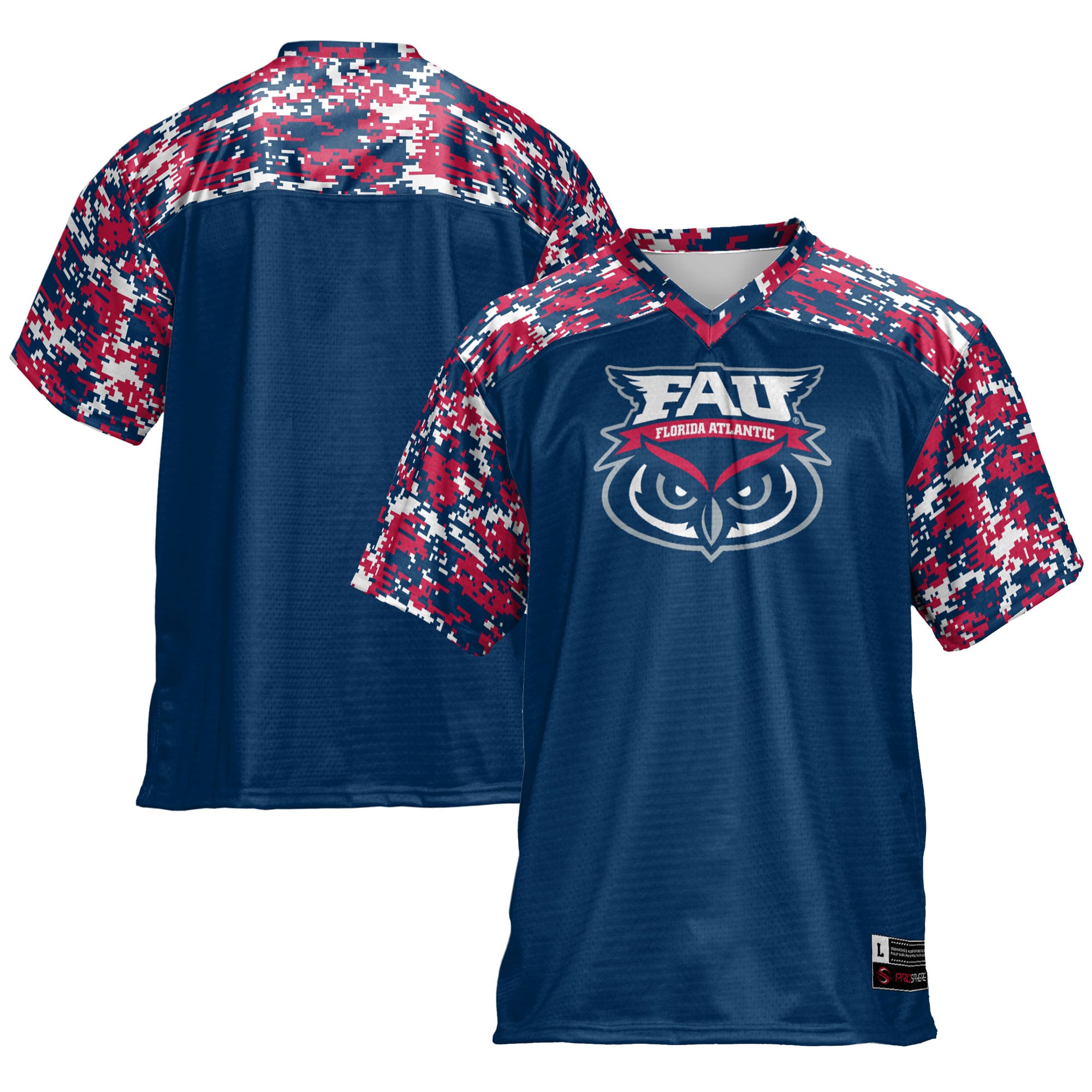 Florida Atlantic Owls Football Jersey Navy - front and back view
