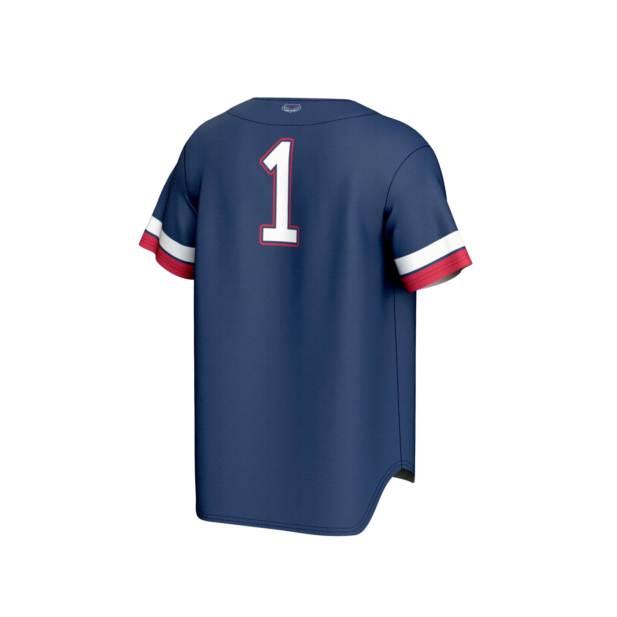 #1 Florida Atlantic Owls Unisex Collegiate Baseball Fashion Jersey Navy - back view