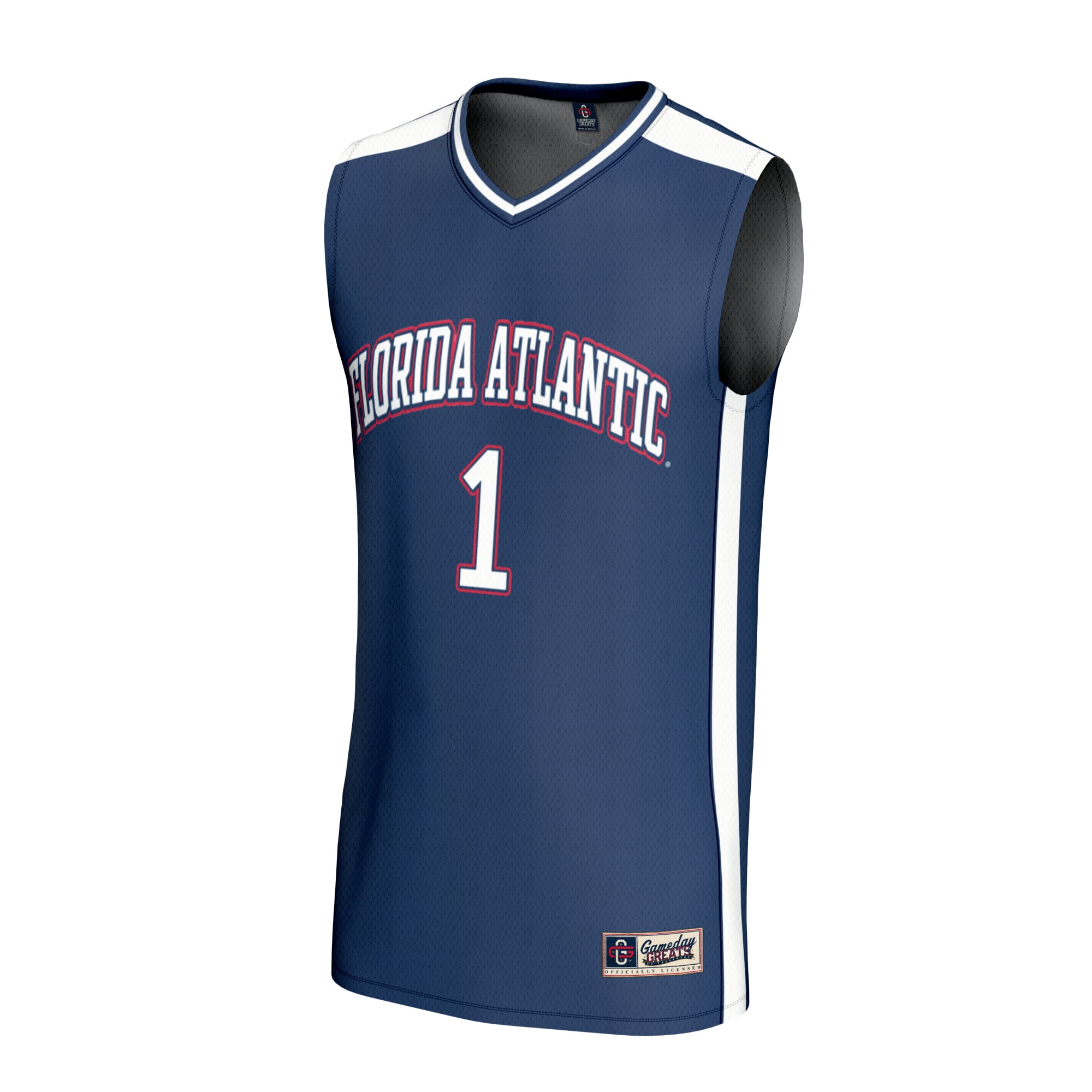 #1 Florida Atlantic Owls Unisex Lightweight Basketball Jersey Navy - front view