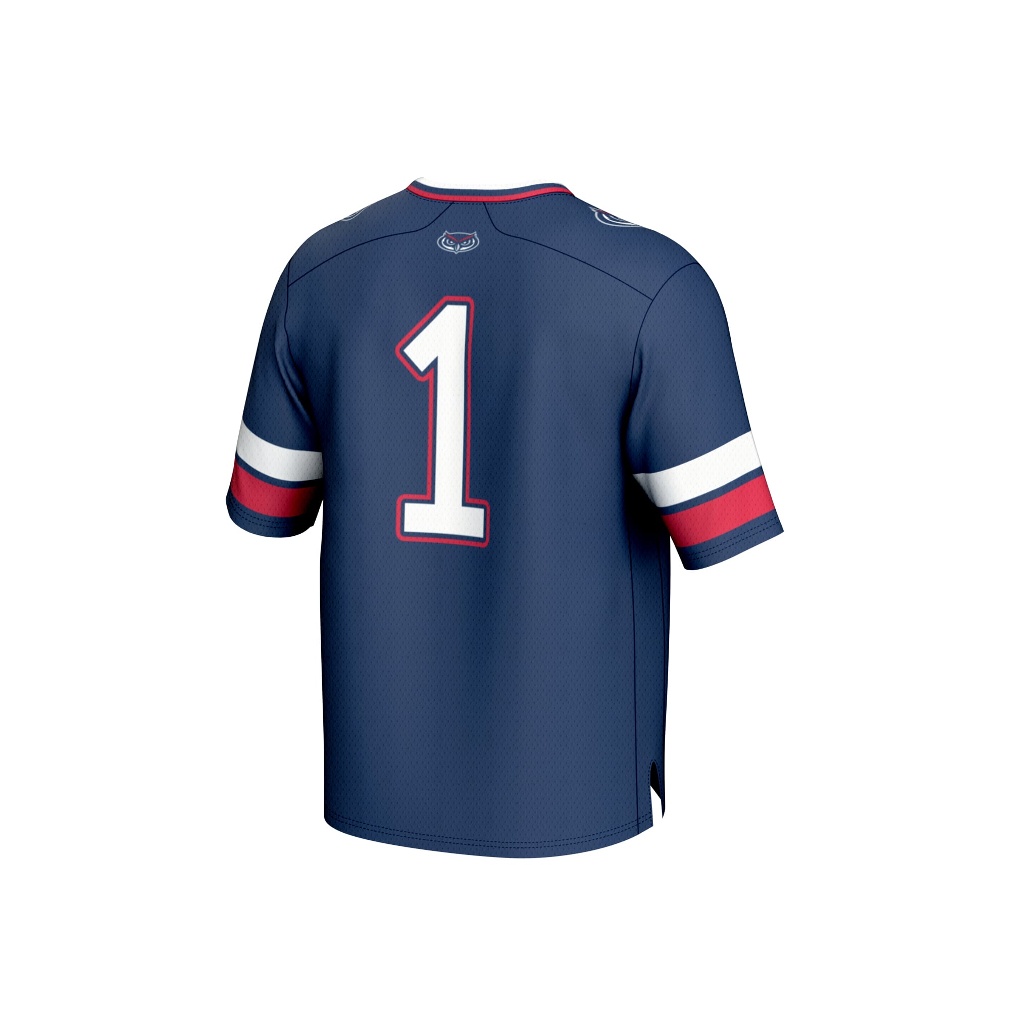 #1 Florida Atlantic Owls Unisex Lightweight Football Jersey Navy - back view