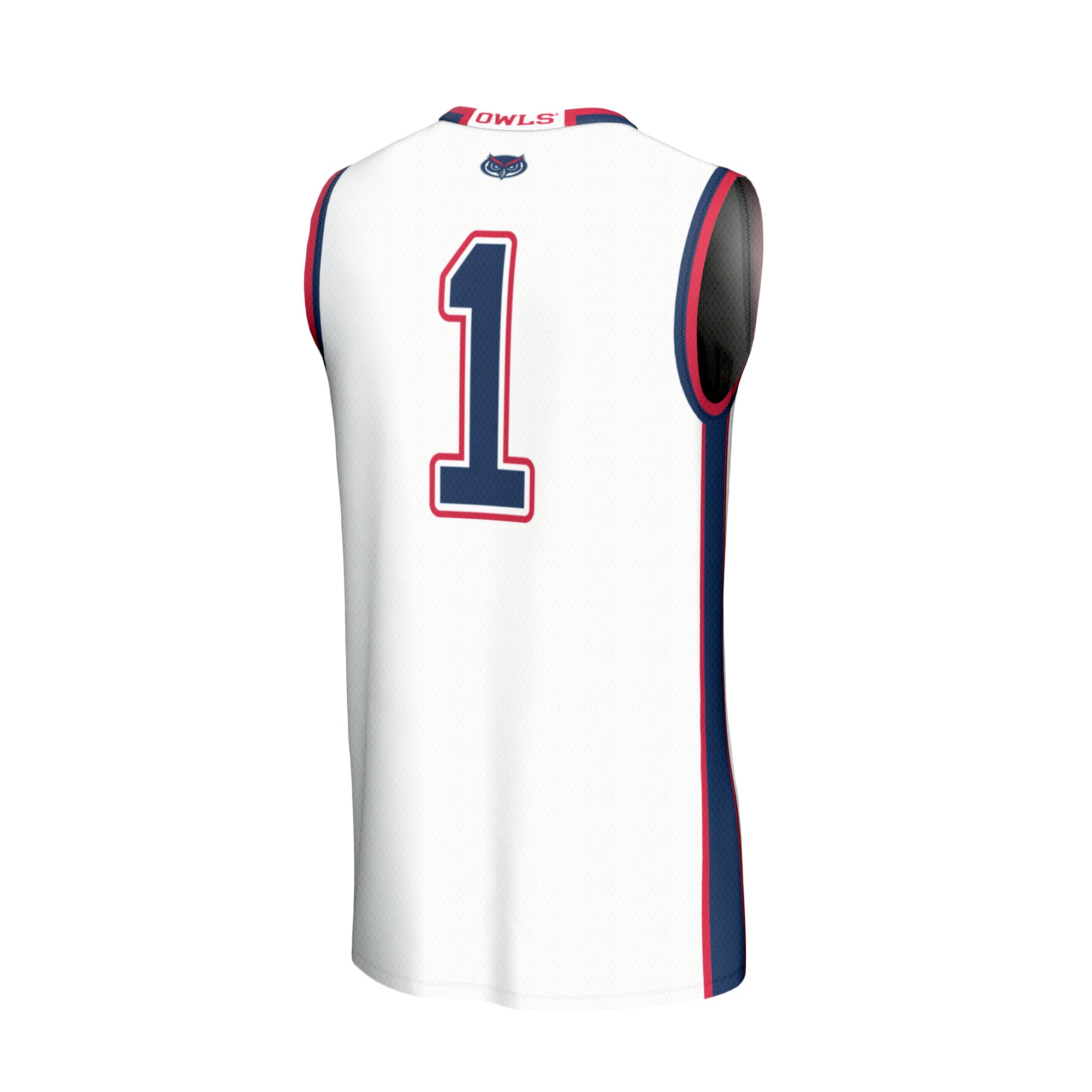 #1 Florida Atlantic Owls Youth Lightweight Basketball Jersey White - back view
