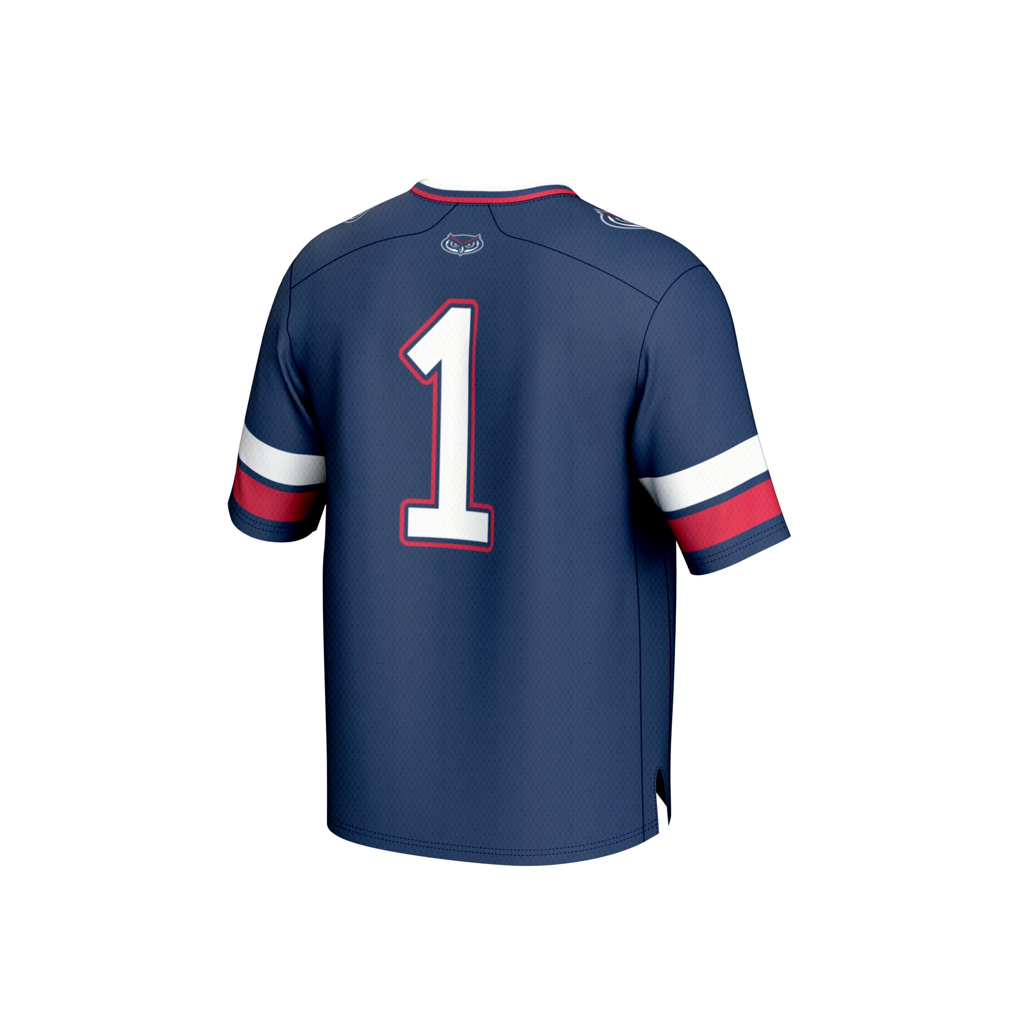 #1 Florida Atlantic Owls Youth Lightweight Football Jersey Navy - back view