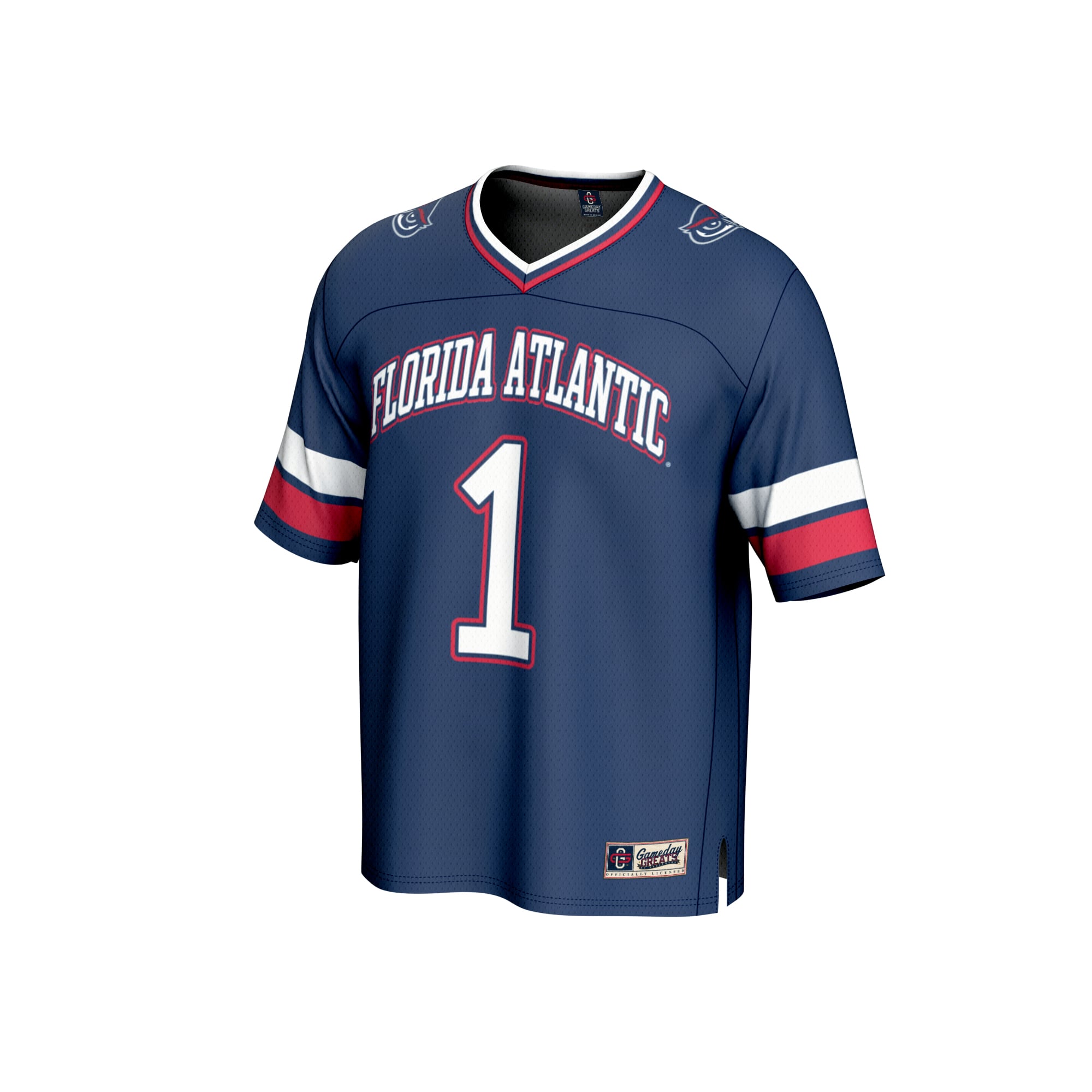 #1 Florida Atlantic Owls Youth Lightweight Football Jersey Navy - front view