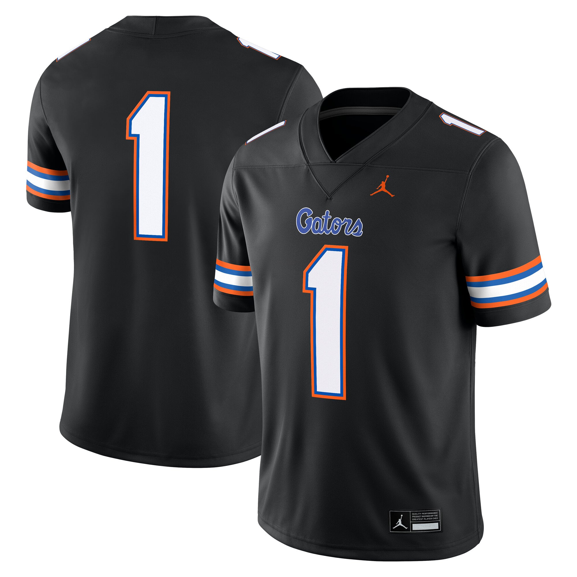 #1 Florida Gators Alternate Jersey Black - front and back view