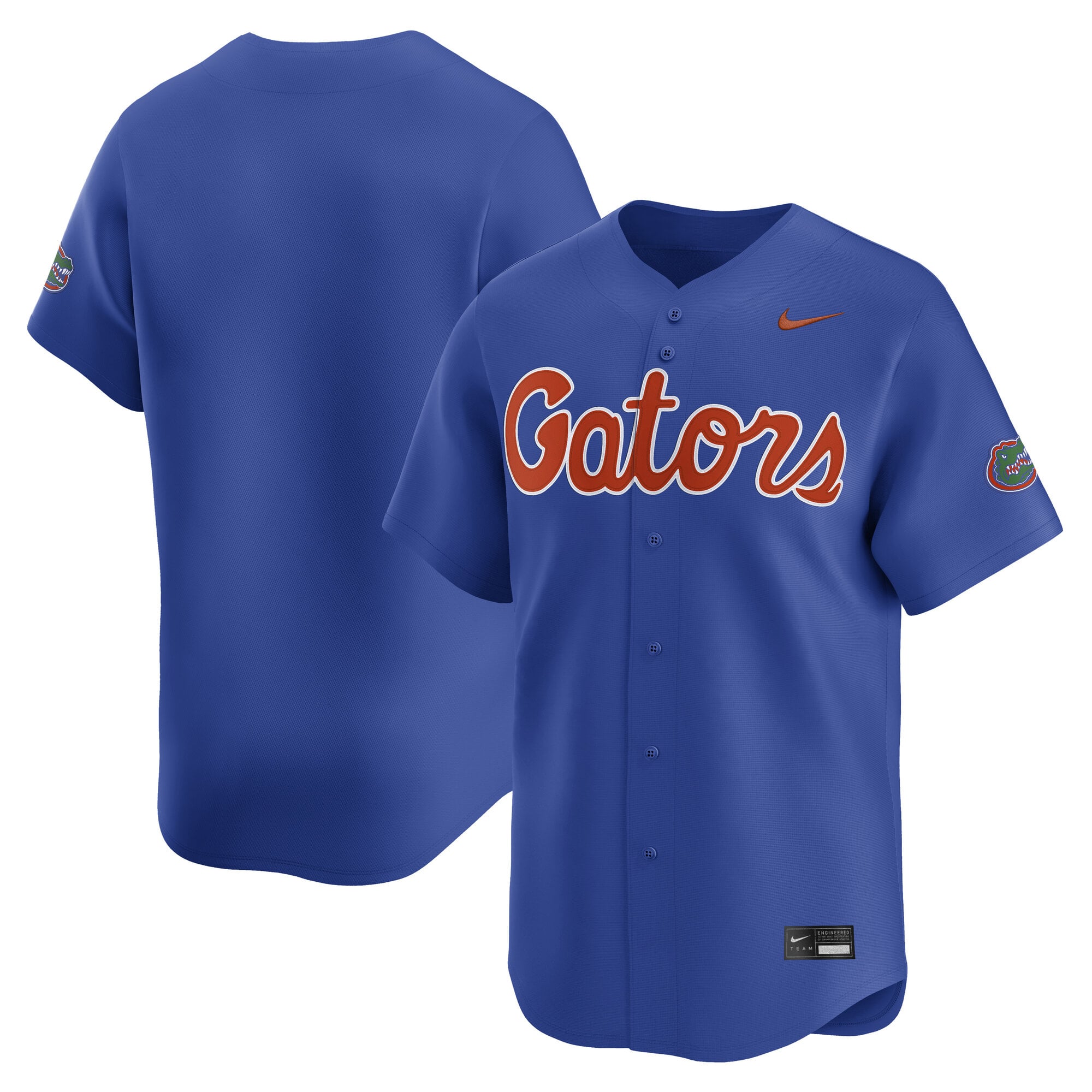 Florida Gators Baseball Jersey Royal - front and back view
