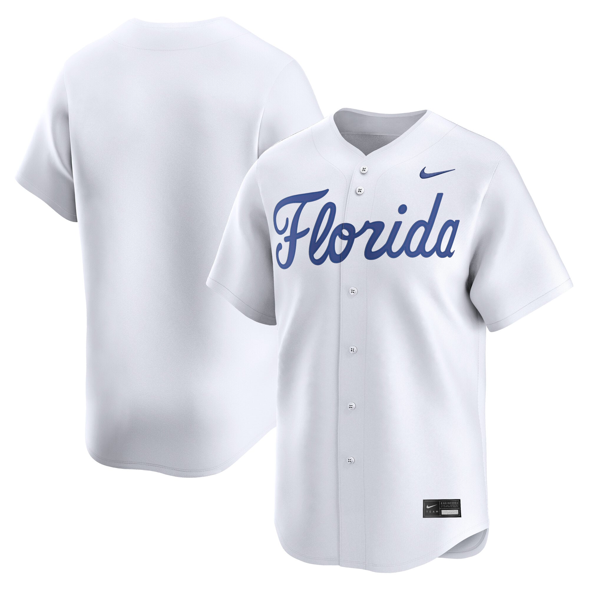 Florida Gators Baseball Jersey White - front and back view