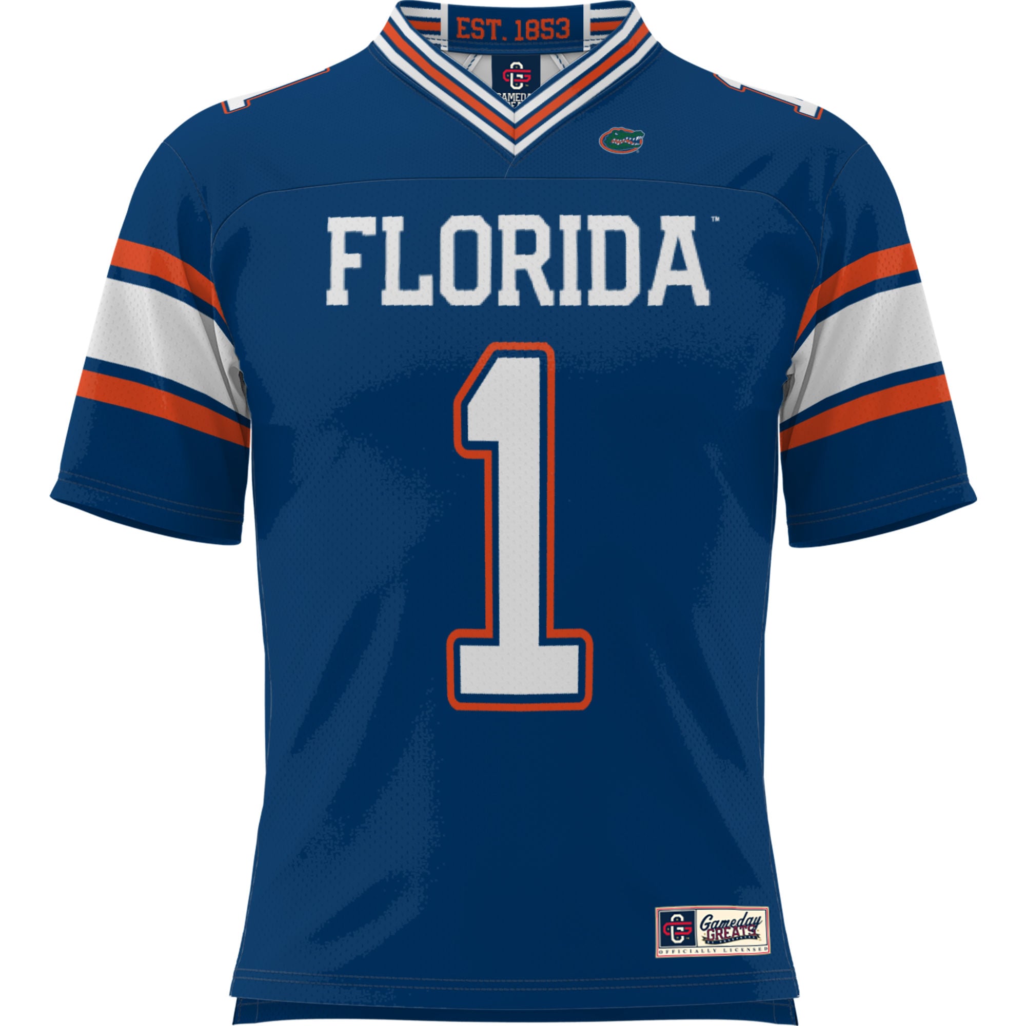 #1 Florida Gators Football Jersey Royal - front view