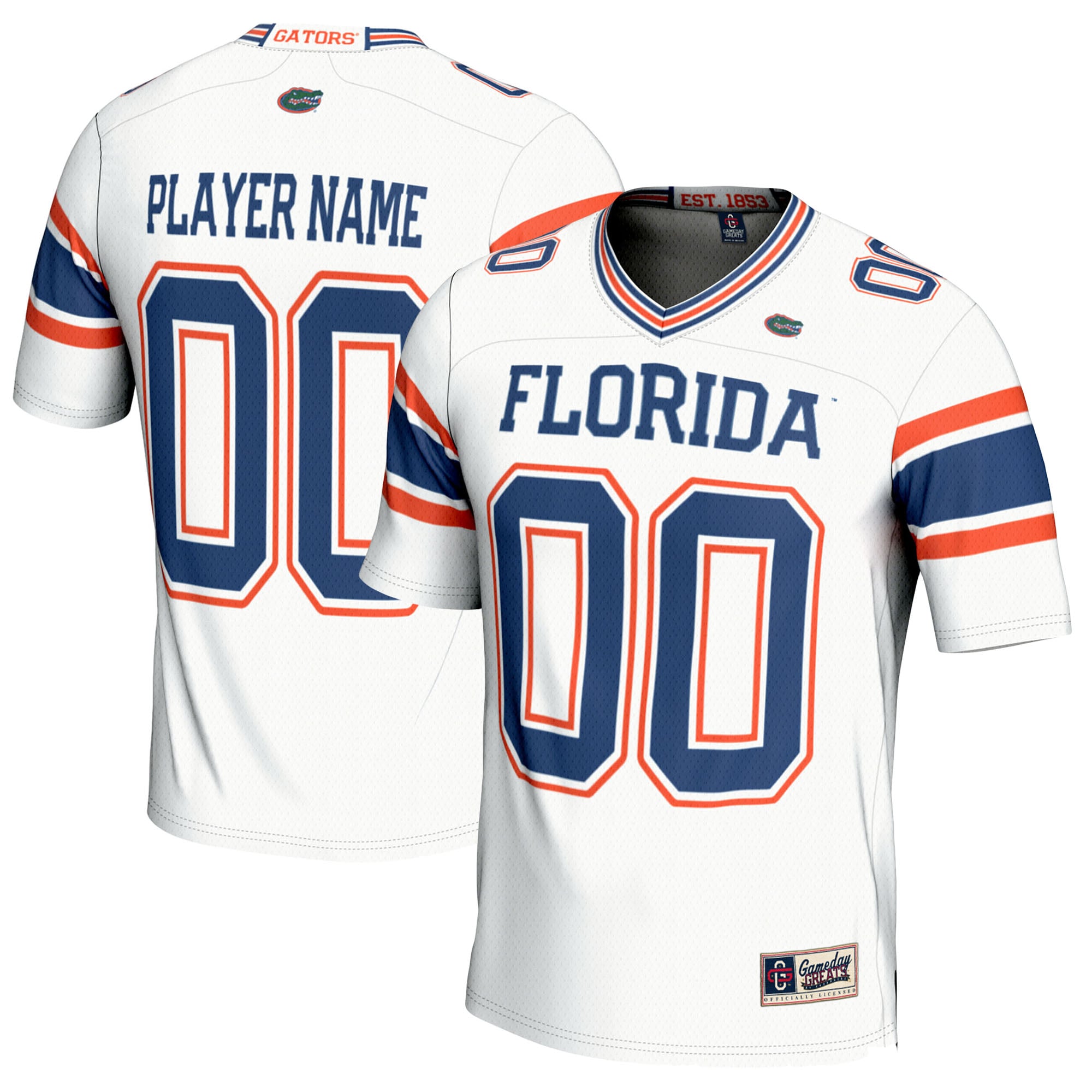 Florida Gators Football Jersey White - front and back view