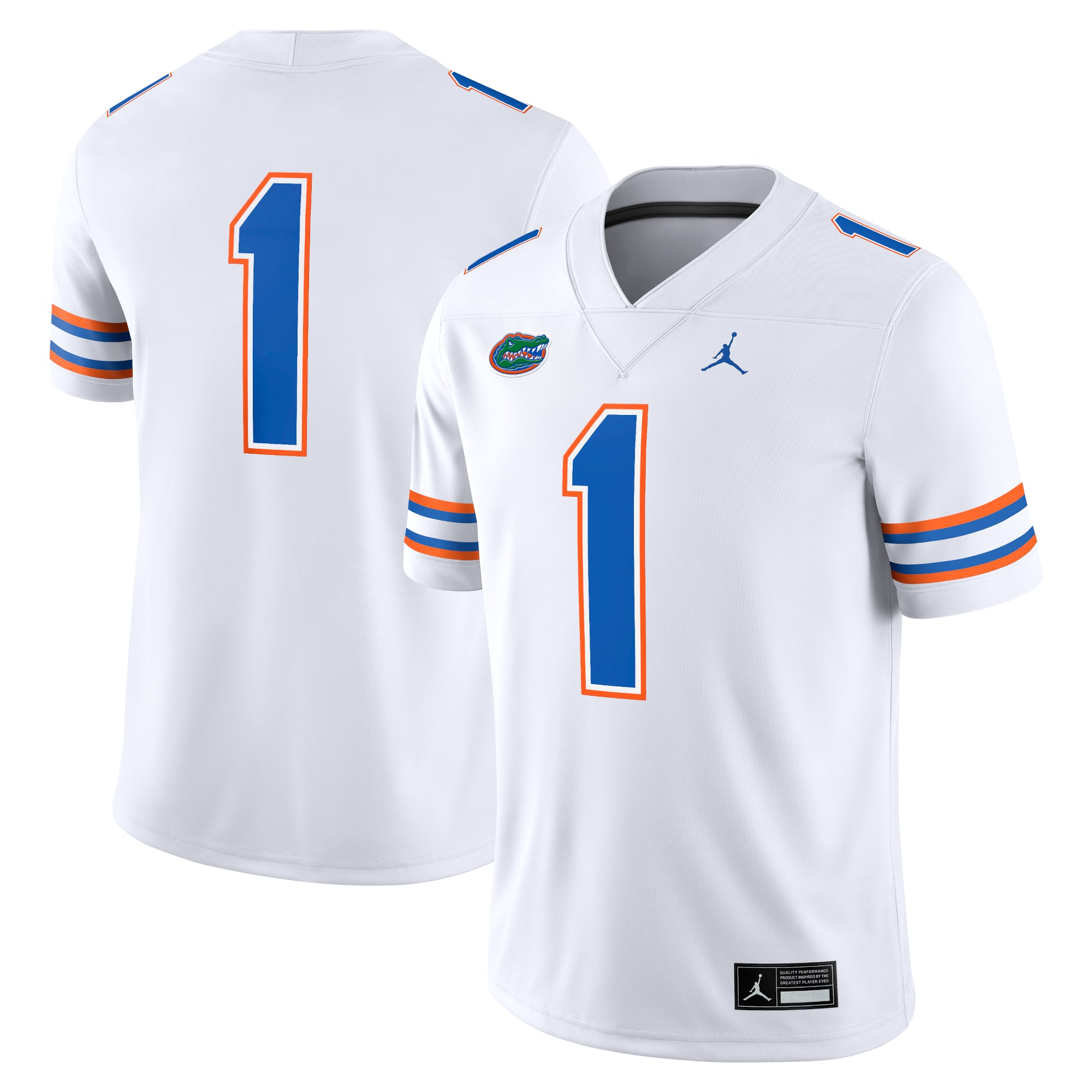 #1 Florida Gators Jersey White - front and back view