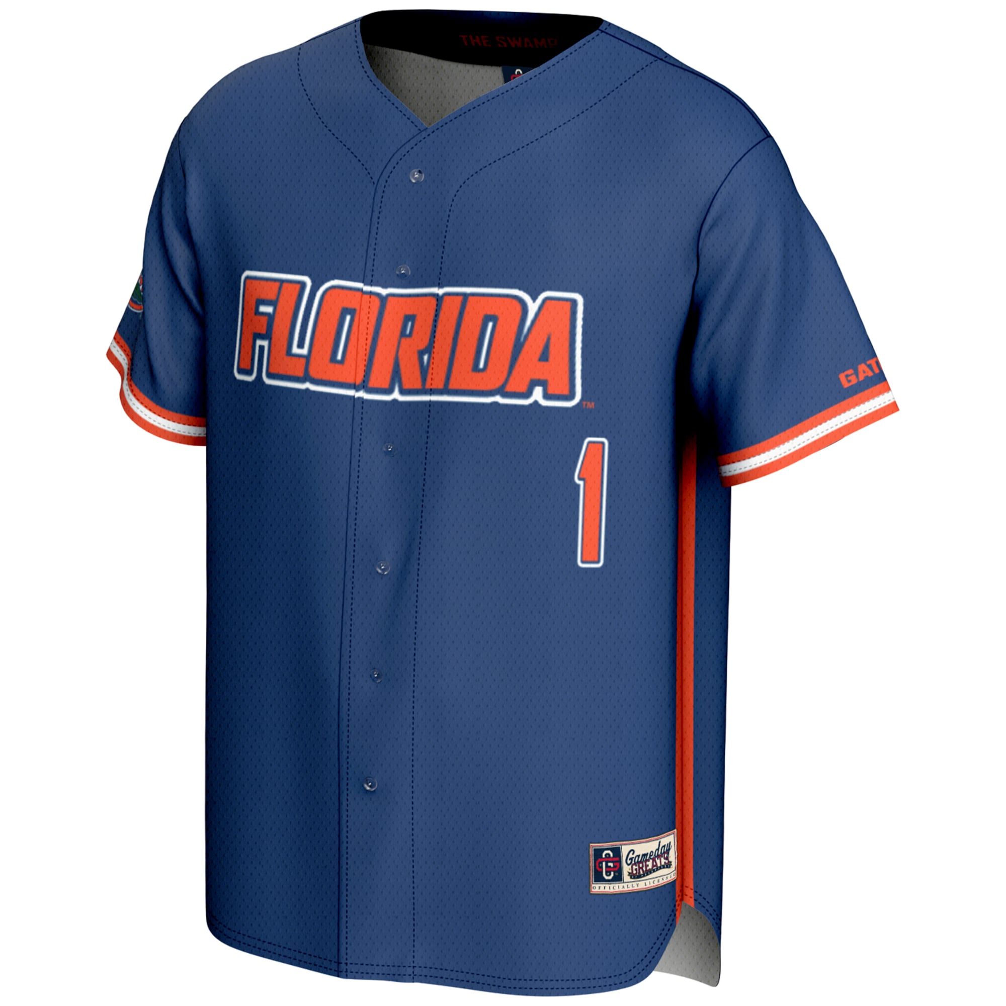 #1 Florida Gators Lightweight Baseball Jersey Royal - front view