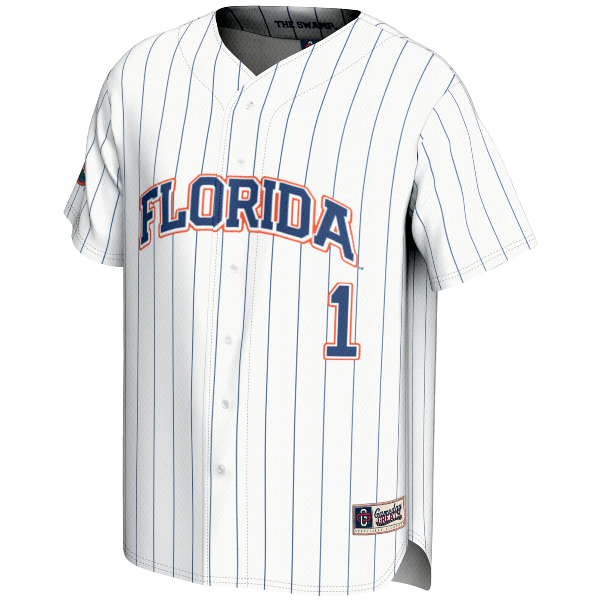 #1 Florida Gators Lightweight Baseball Jersey White - front view
