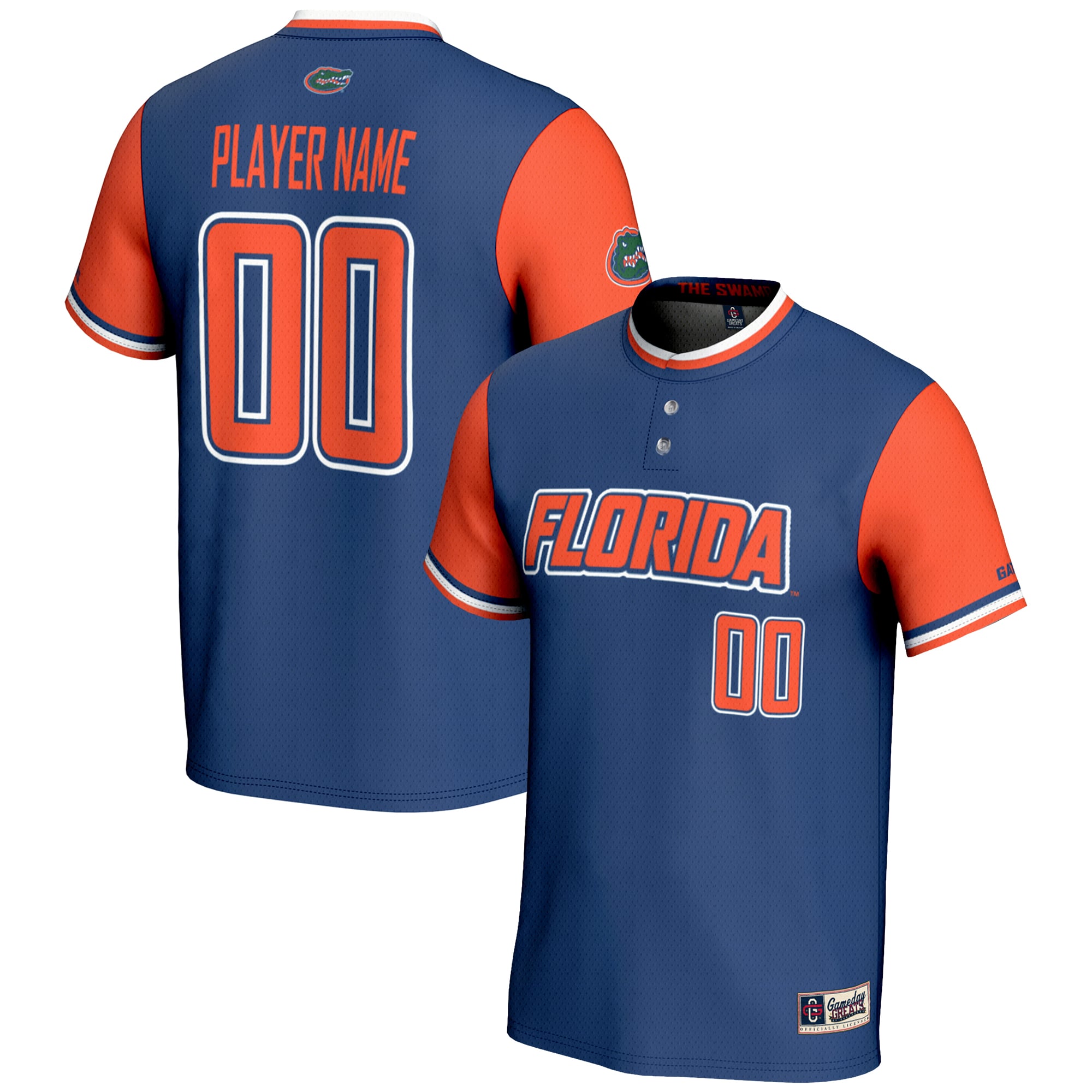Florida Gators Lightweight Softball Jersey Royal - front and back view