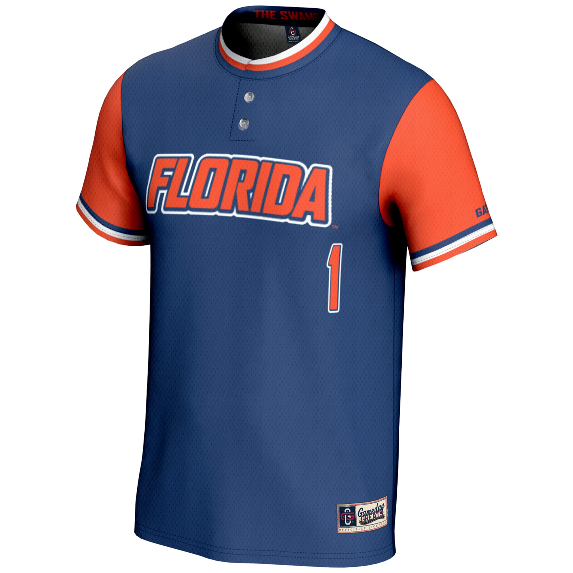 #1 Florida Gators Lightweight Softball Jersey Royal - front view